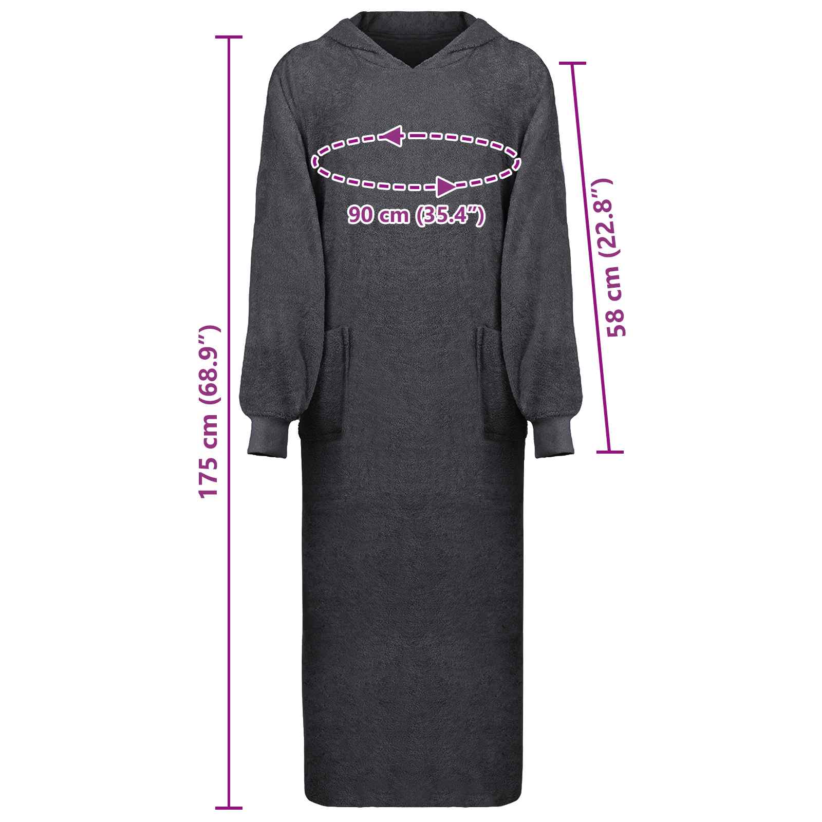 Decken-Hoodie KINN Creme L Baumwolle
