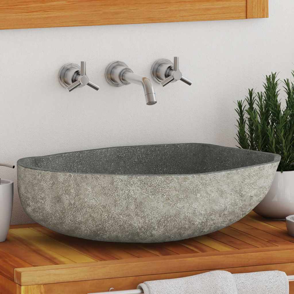 Waschbecken Flussstein Oval (37-46)x(29-36) cm
