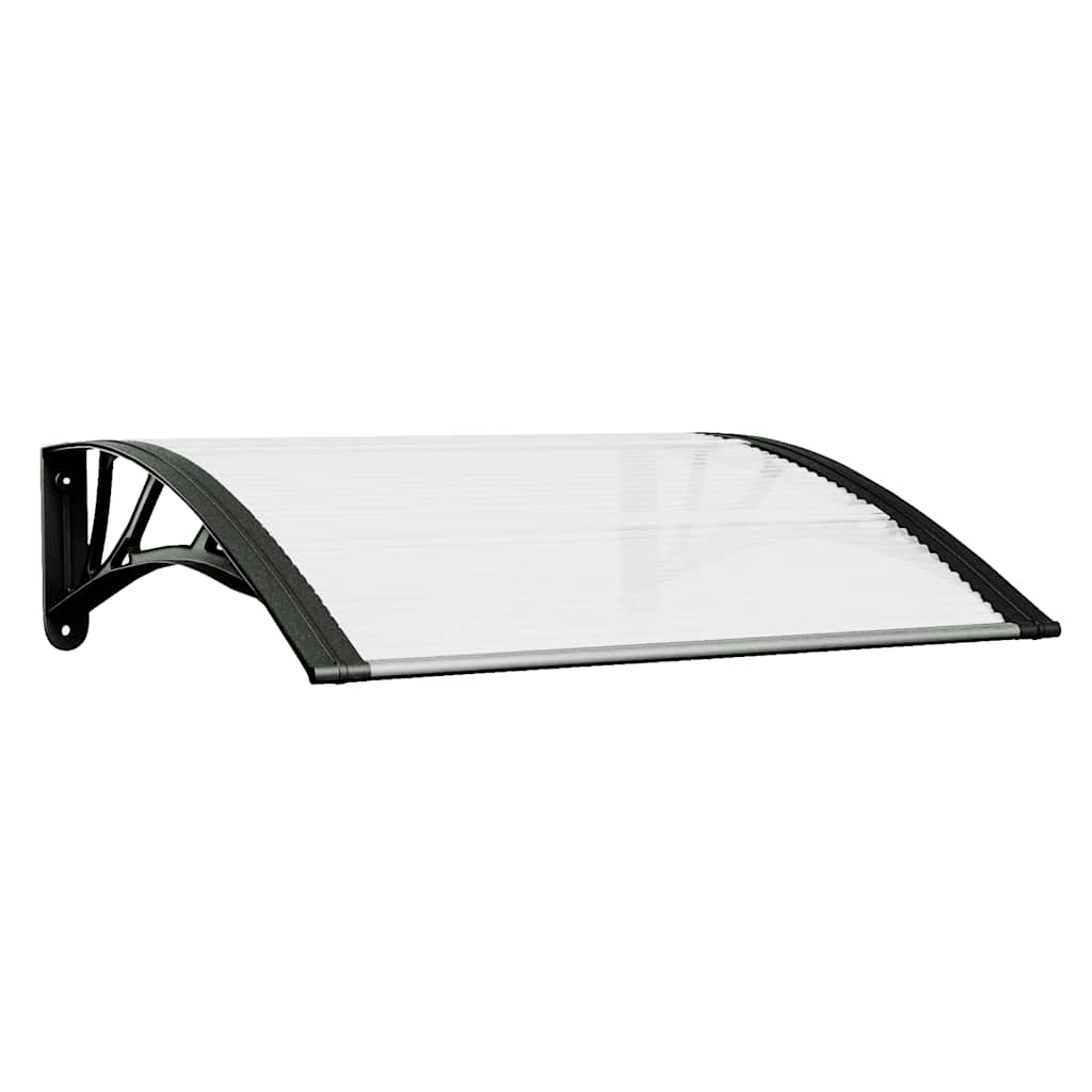 Türvordach Schwarz und Transparent 120x75 cm PC