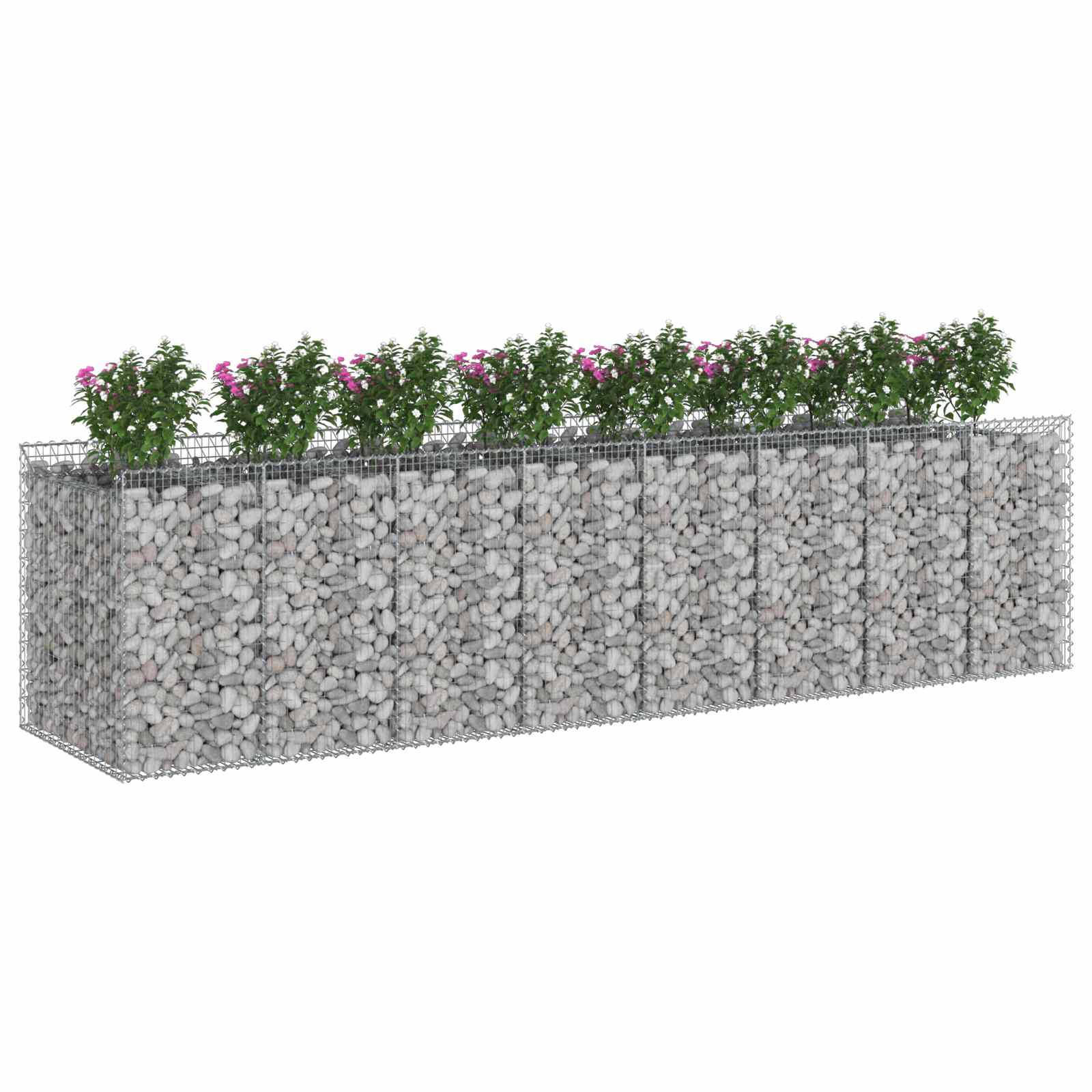 Gabionen-Hochbeet 2 pcs Silber