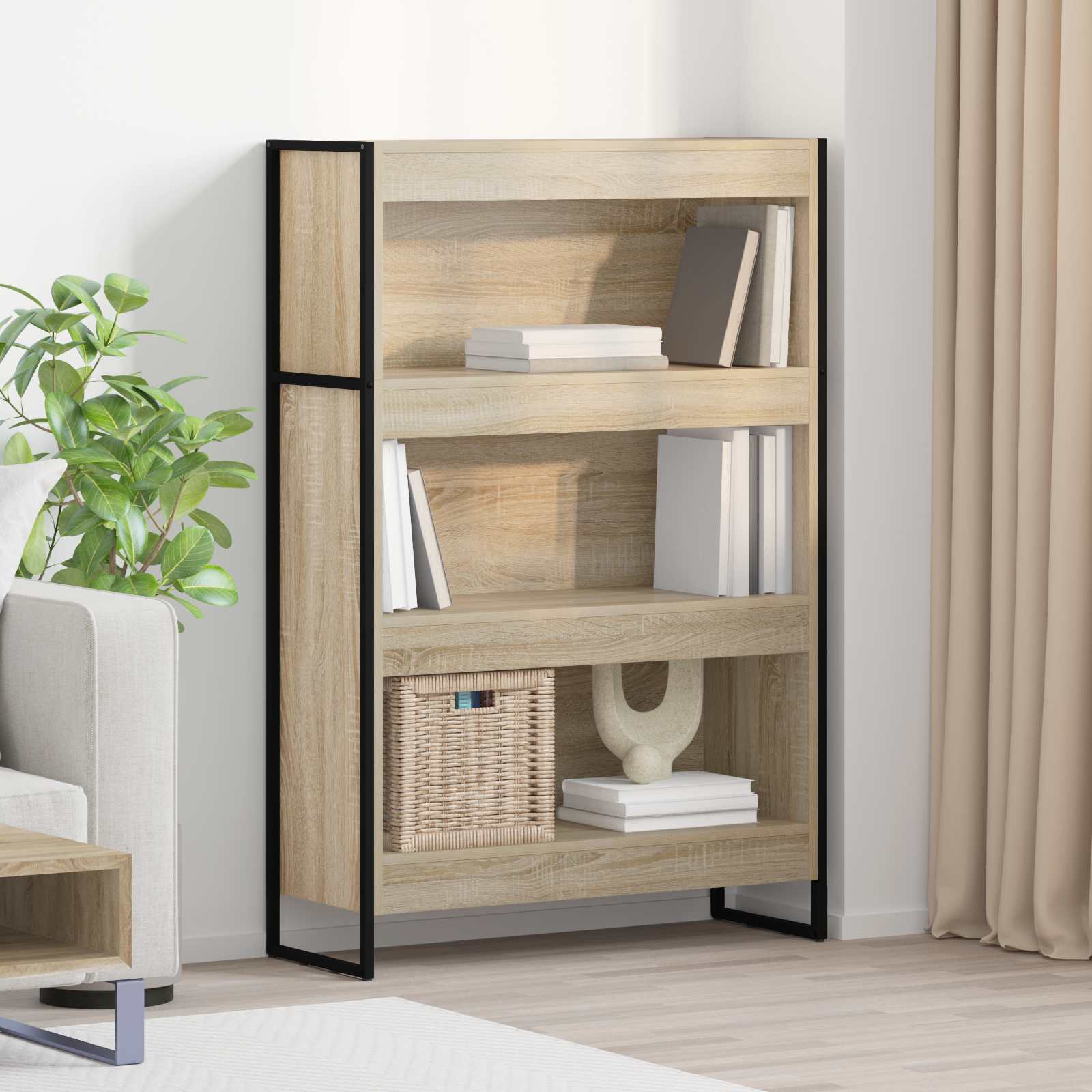 Bücherregal 2 pcs Schwarz Eichen-Optik 60 x 30 x 189,5 cm