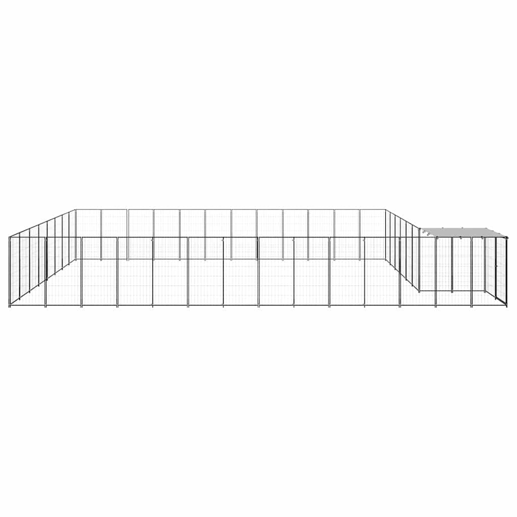 Hundezwinger Schwarz 6,05 m² Stahl