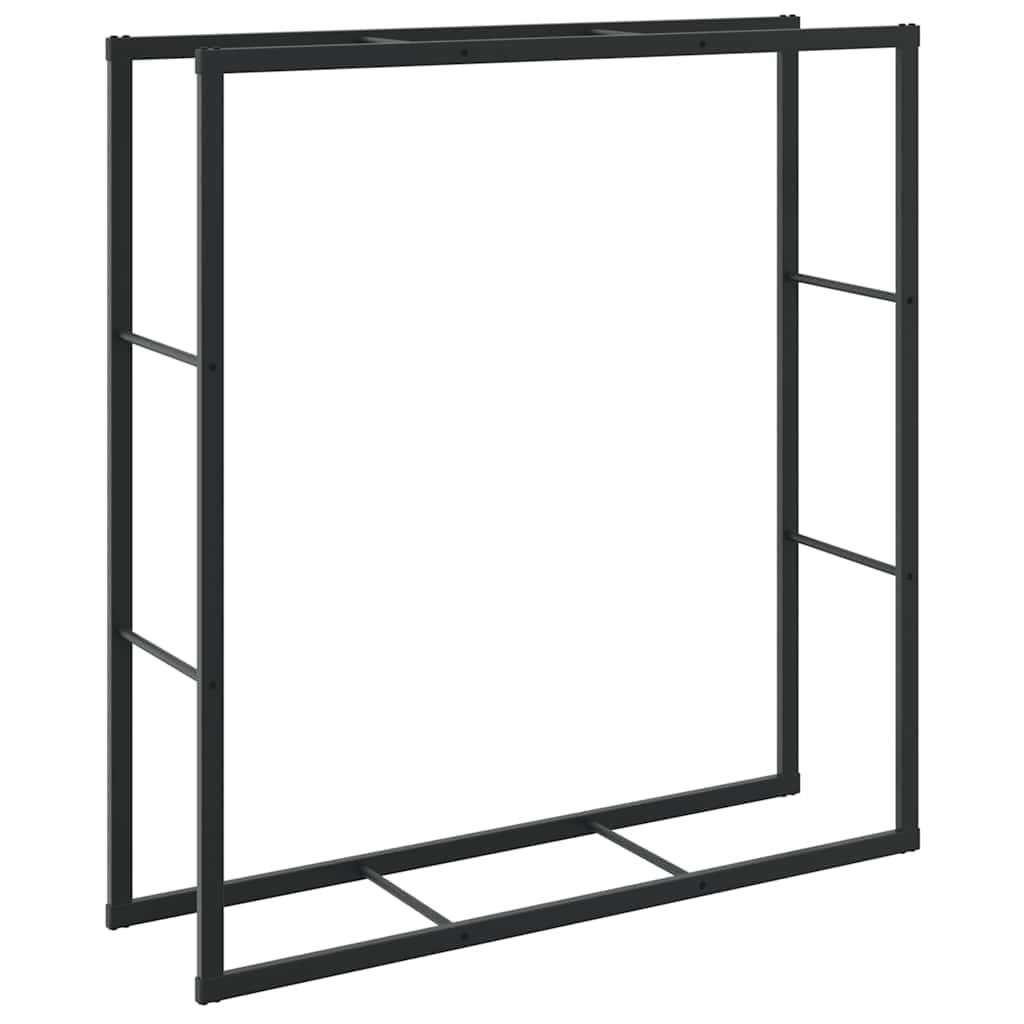 Brennholzregal Schwarz 55x30x61 cm Stahl