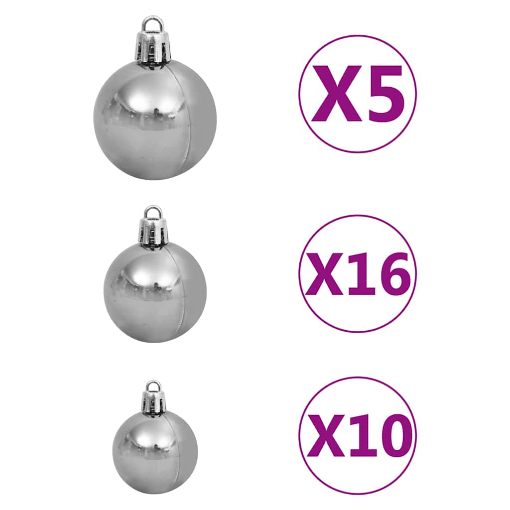 Künstlicher Weihnachtsbaum Nordmann LED & Kugeln Grün 150 cm
