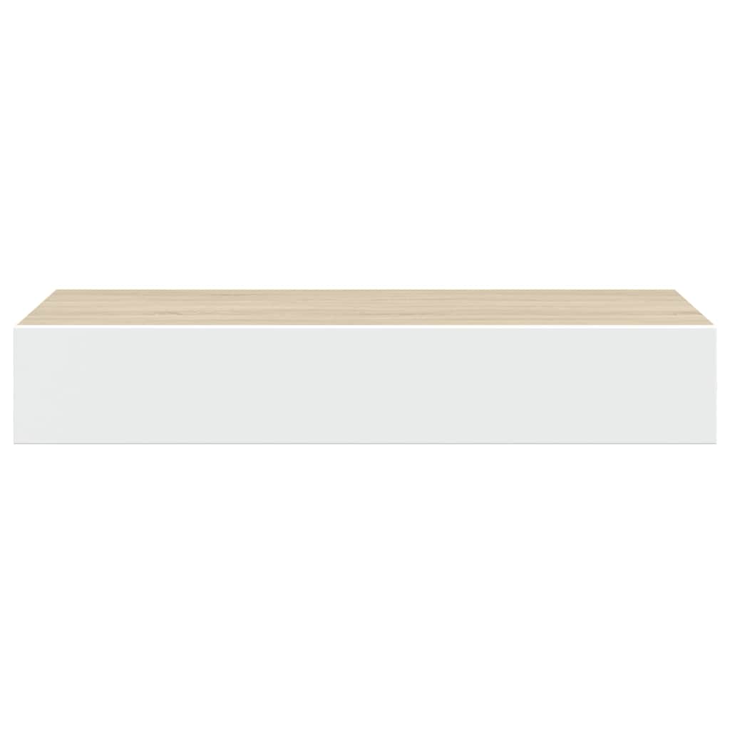 Wandregal mit Schublade Weiß 40x23,5x10 cm MDF