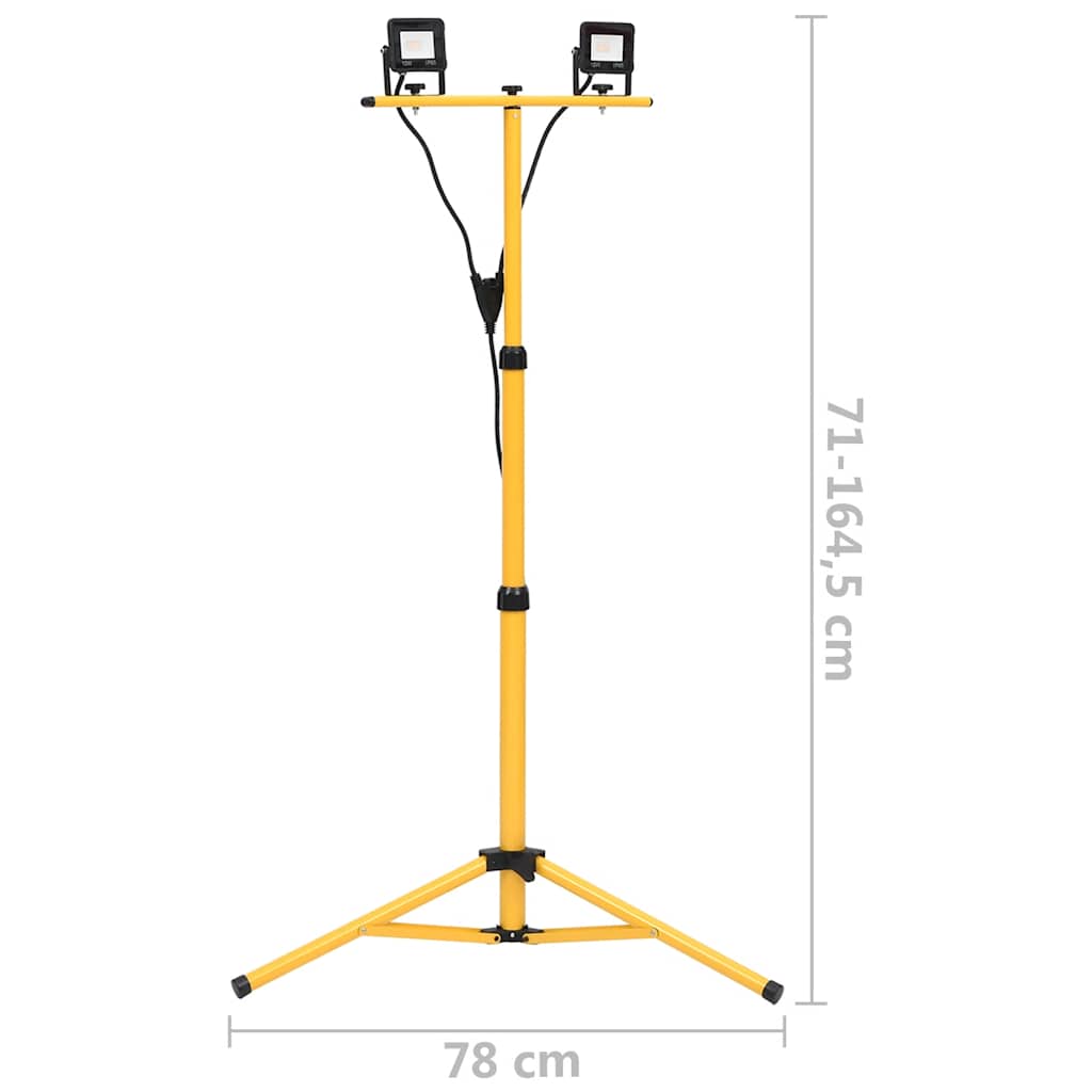 LED-Fluter mit Stativ 2x10 W Warmweiß
