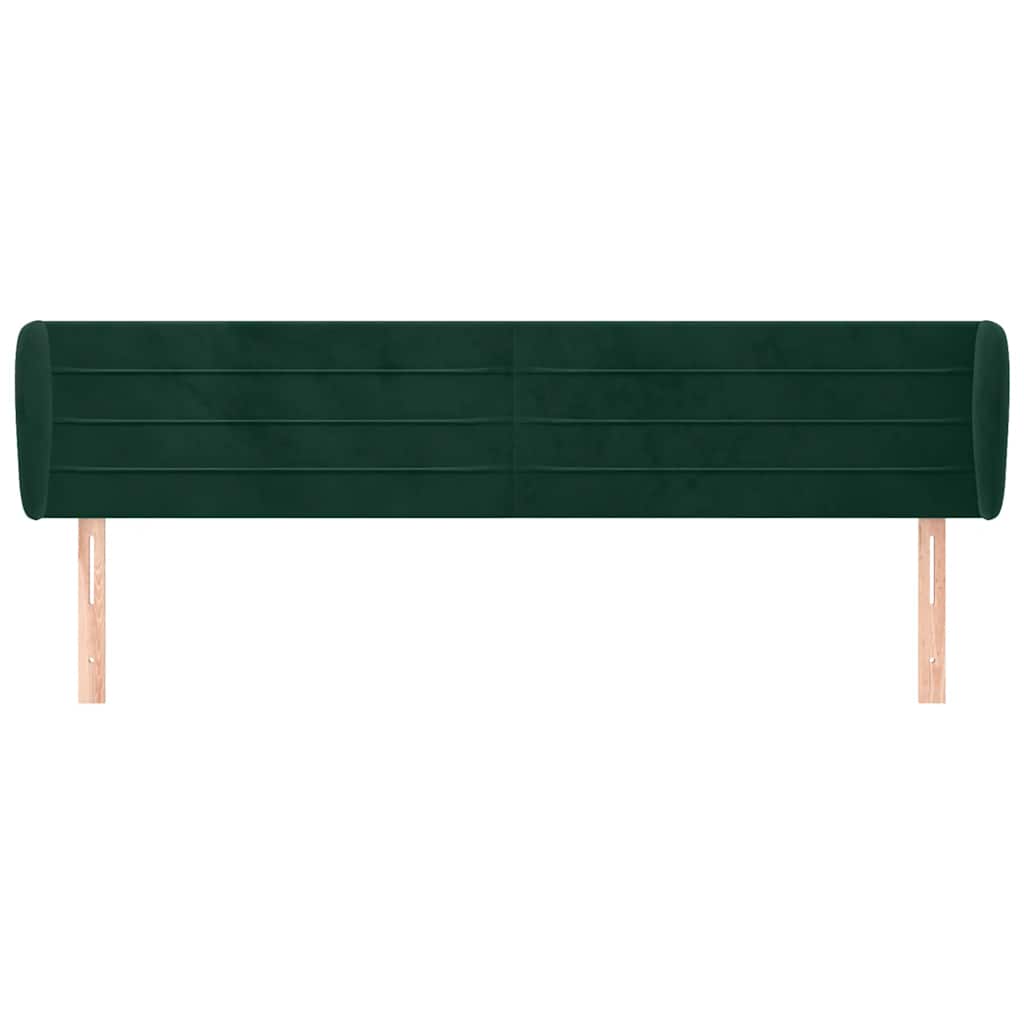 Kopfteil mit Ohren Dunkelblau 203x23x118/128 cm Samt