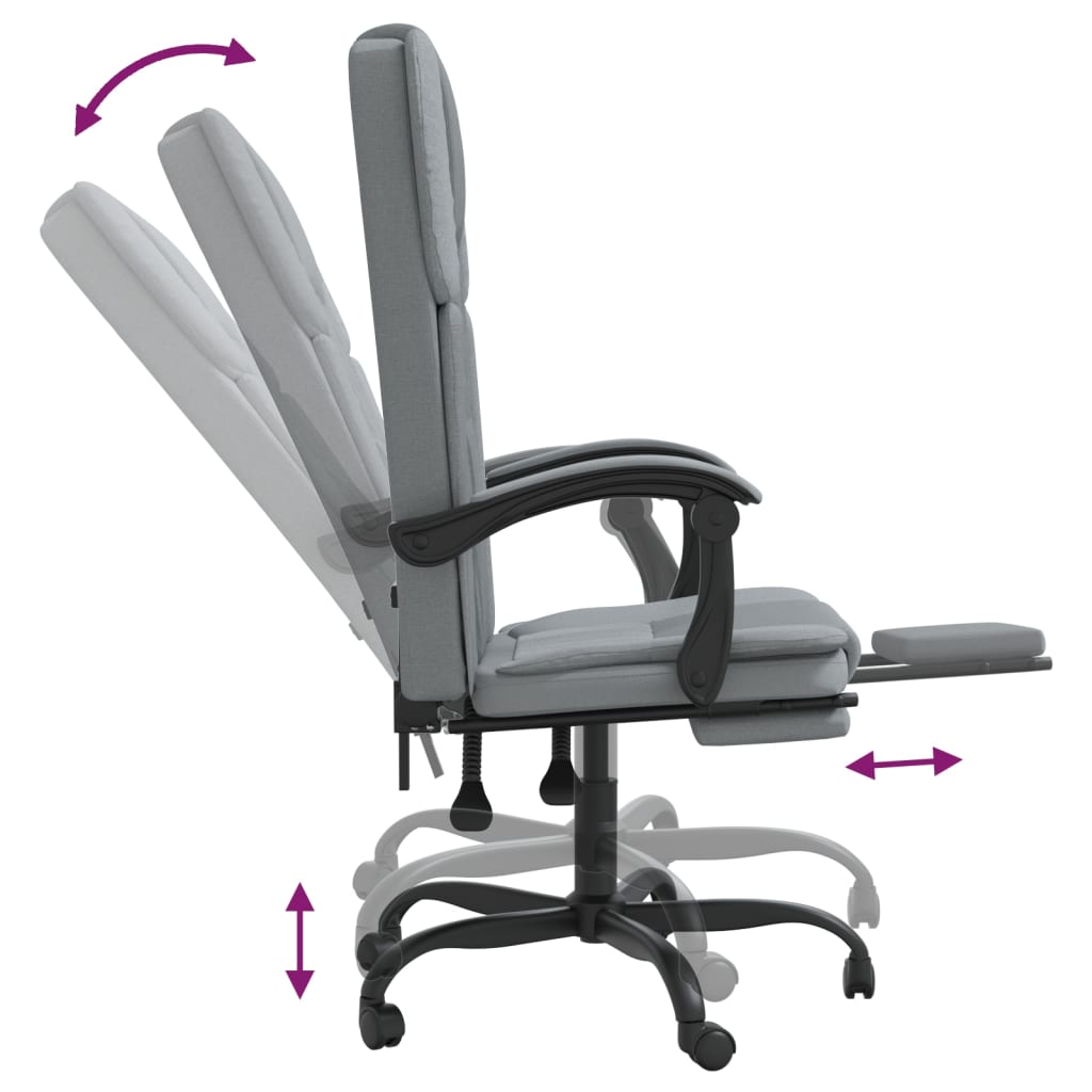 Bürostuhl mit Liegefunktion Taupe Stoff