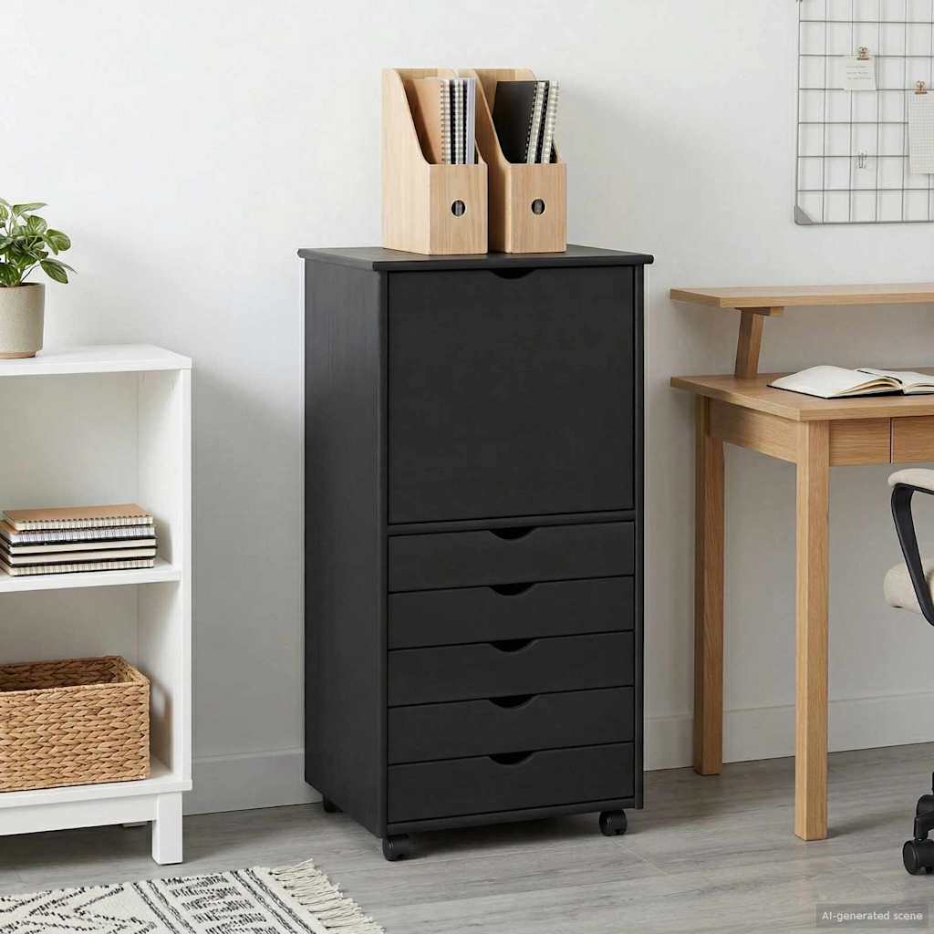 Rollschrank Honigbraun 53 x 39 x 103 cm Massivholz Kiefer
