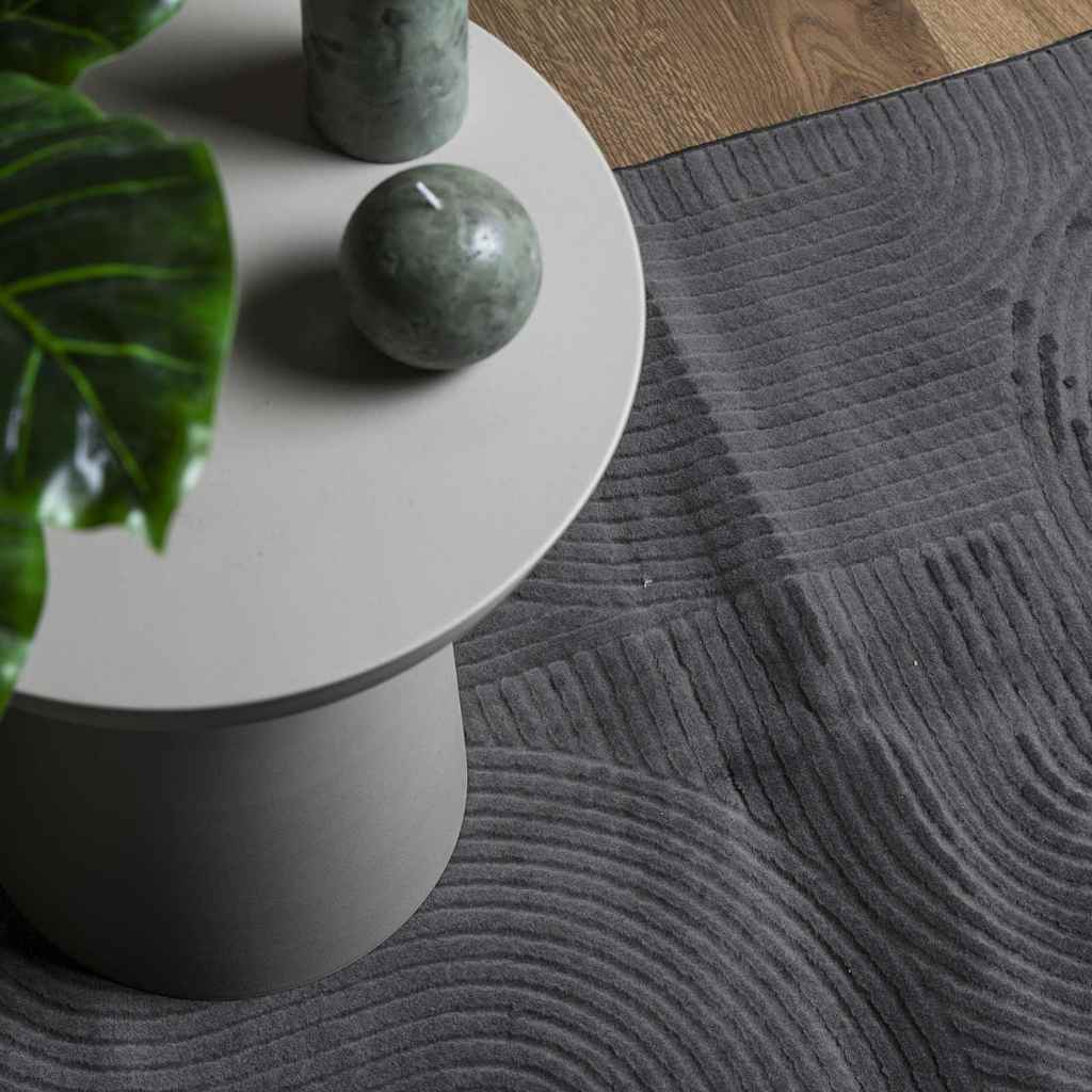 Teppich IZA Kurzflor Skandi-Stil Anthrazit 80x150 cm