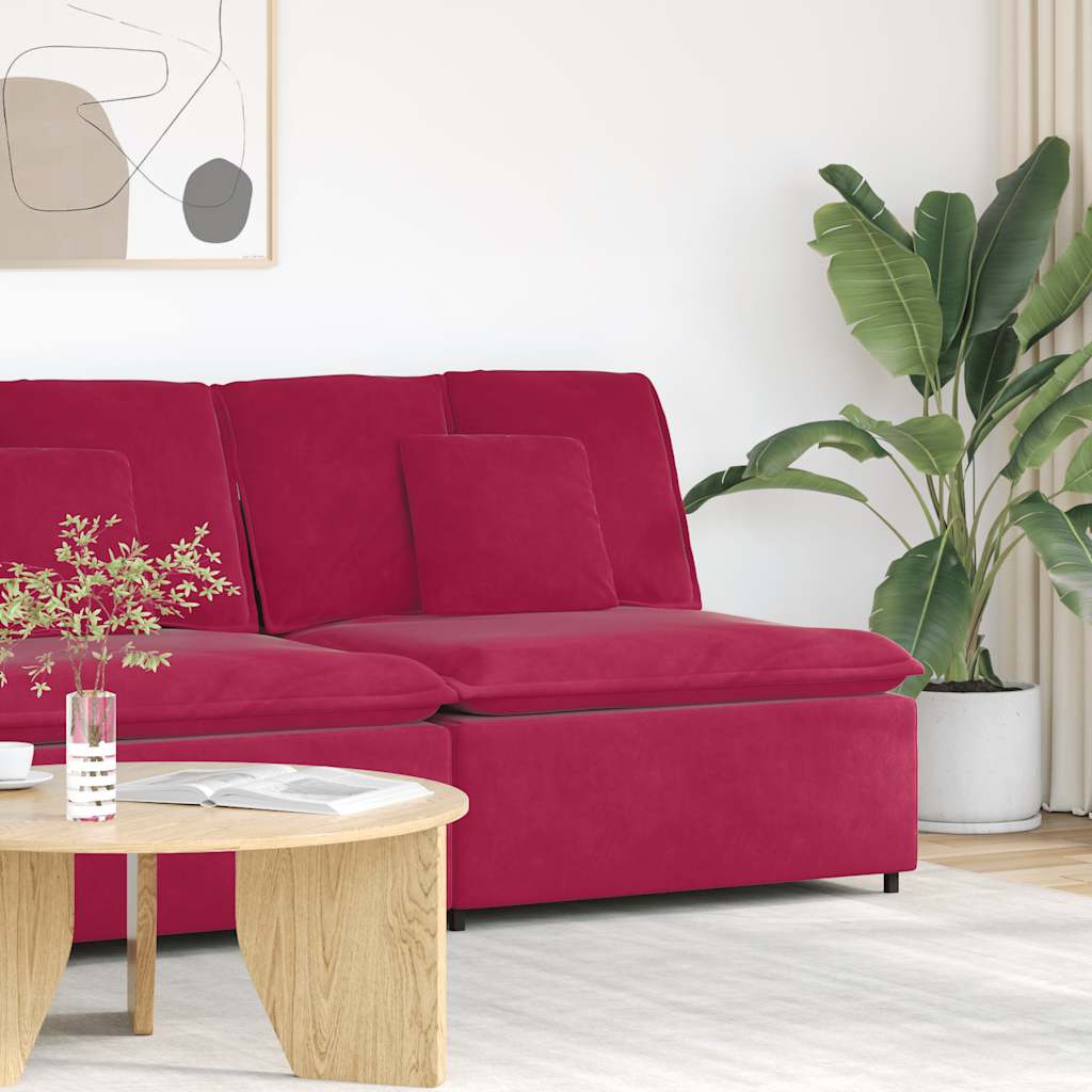 Modulares Sofa Endmodul mit Armlehne Kissen Blau 100 cm