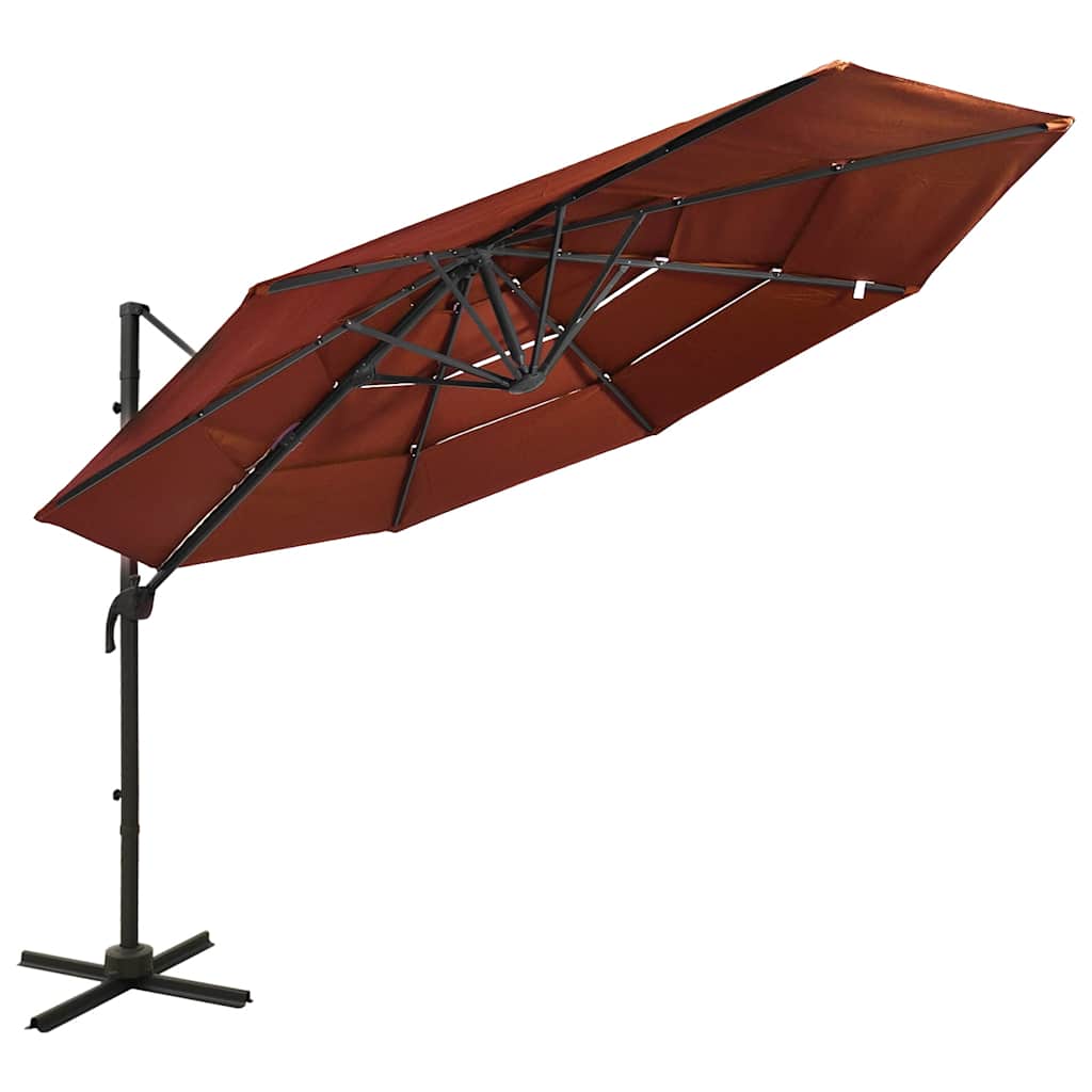 Sonnenschirm mit Aluminium-Mast 4-lagig Sandfarben 3x3 m