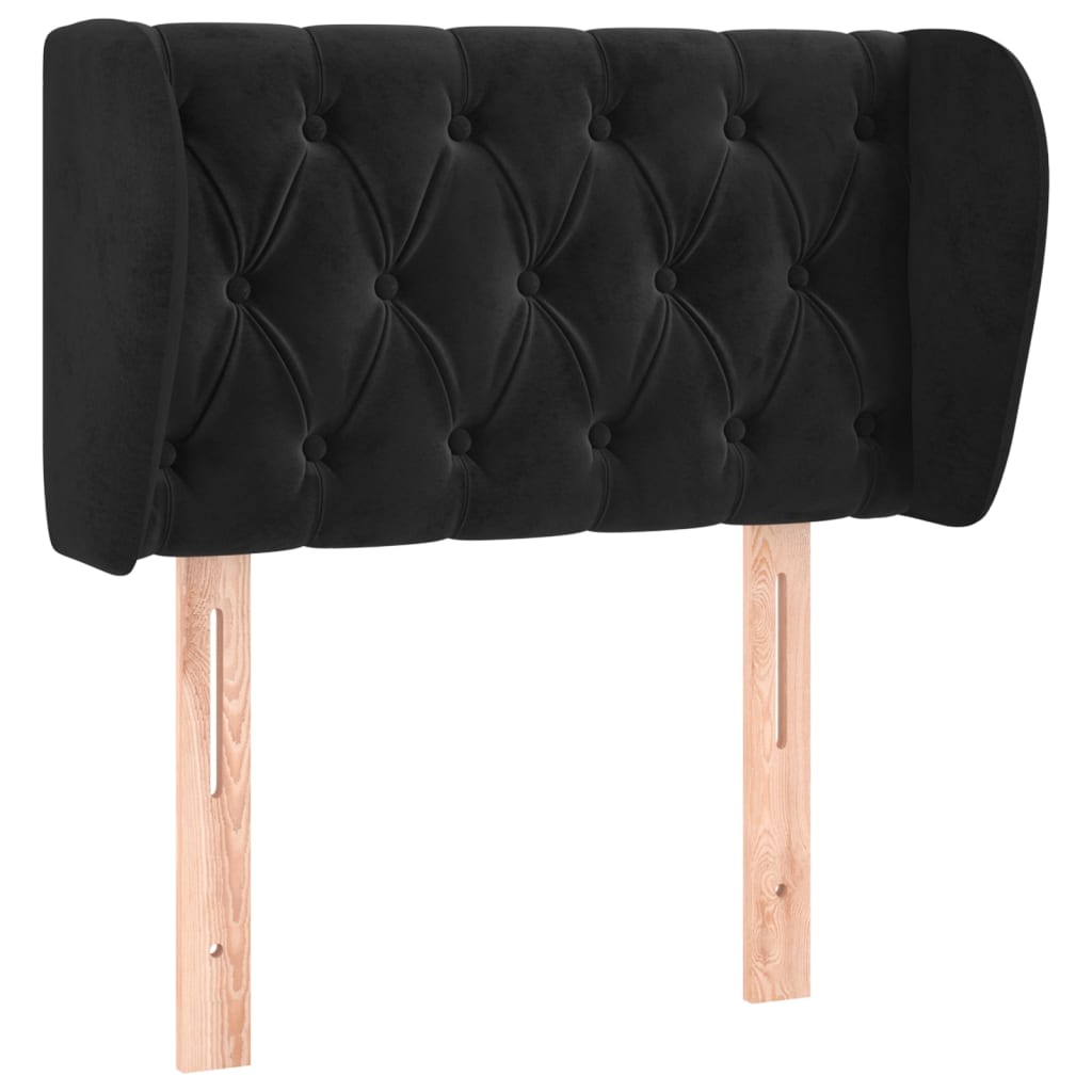 Kopfteil mit Ohren Dunkelblau 93x23x78/88 cm Samt