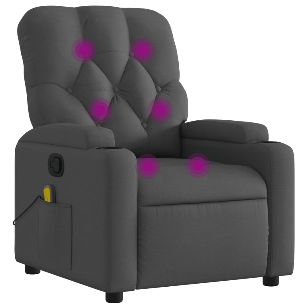 Massage-Relaxsessel, hellgrauer Stoff