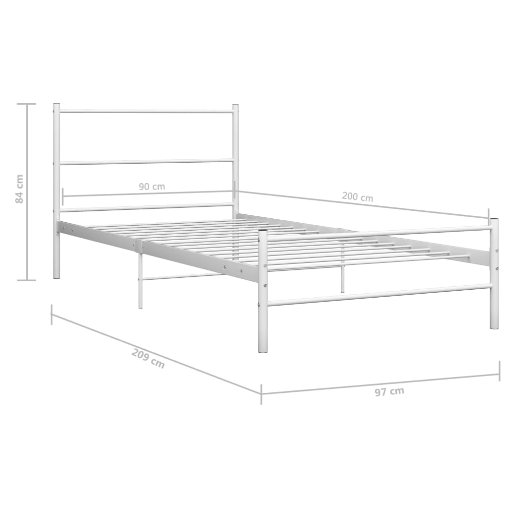 Bettgestell Grau Metall 180×200 cm