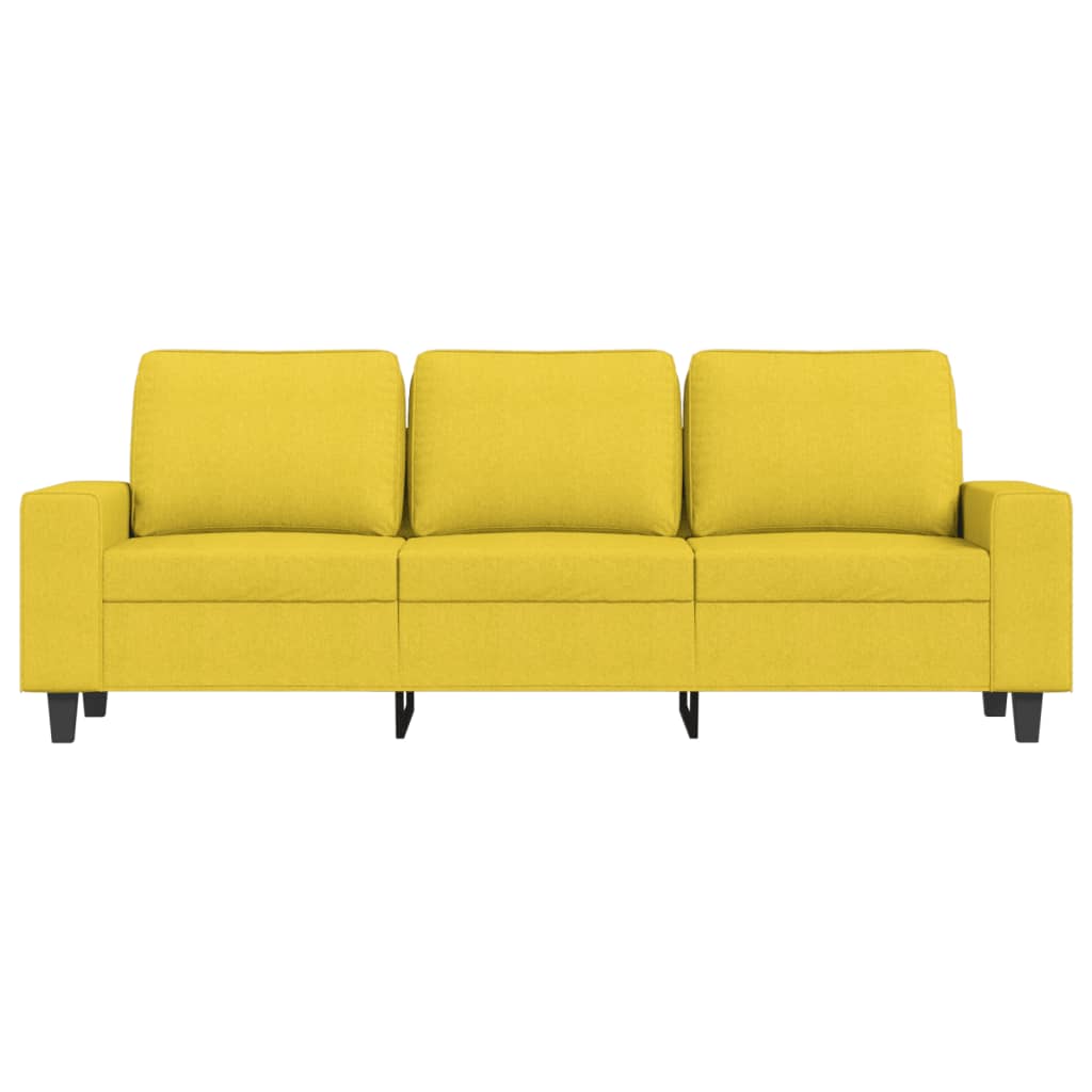 3-Sitzer-Sofa mit Hocker Hellgrau 180 cm Stoff