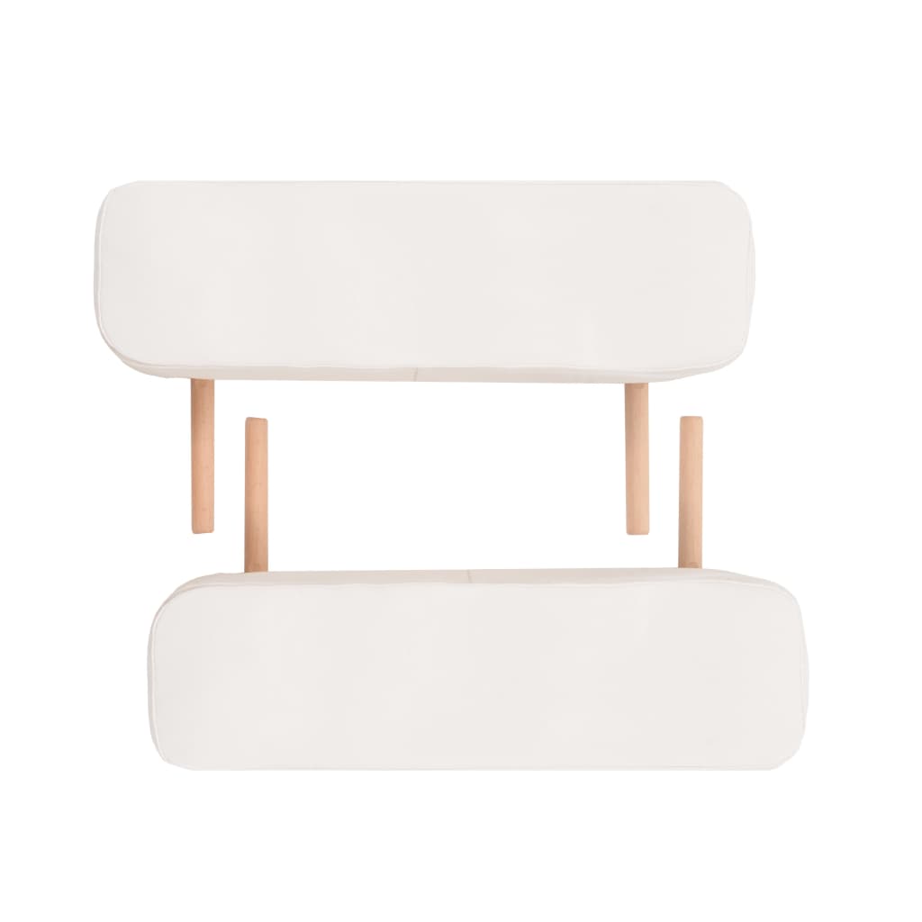 Massageliege 3-Zonen mit Hocker Klappbar 10 cm Sitz Schwarz