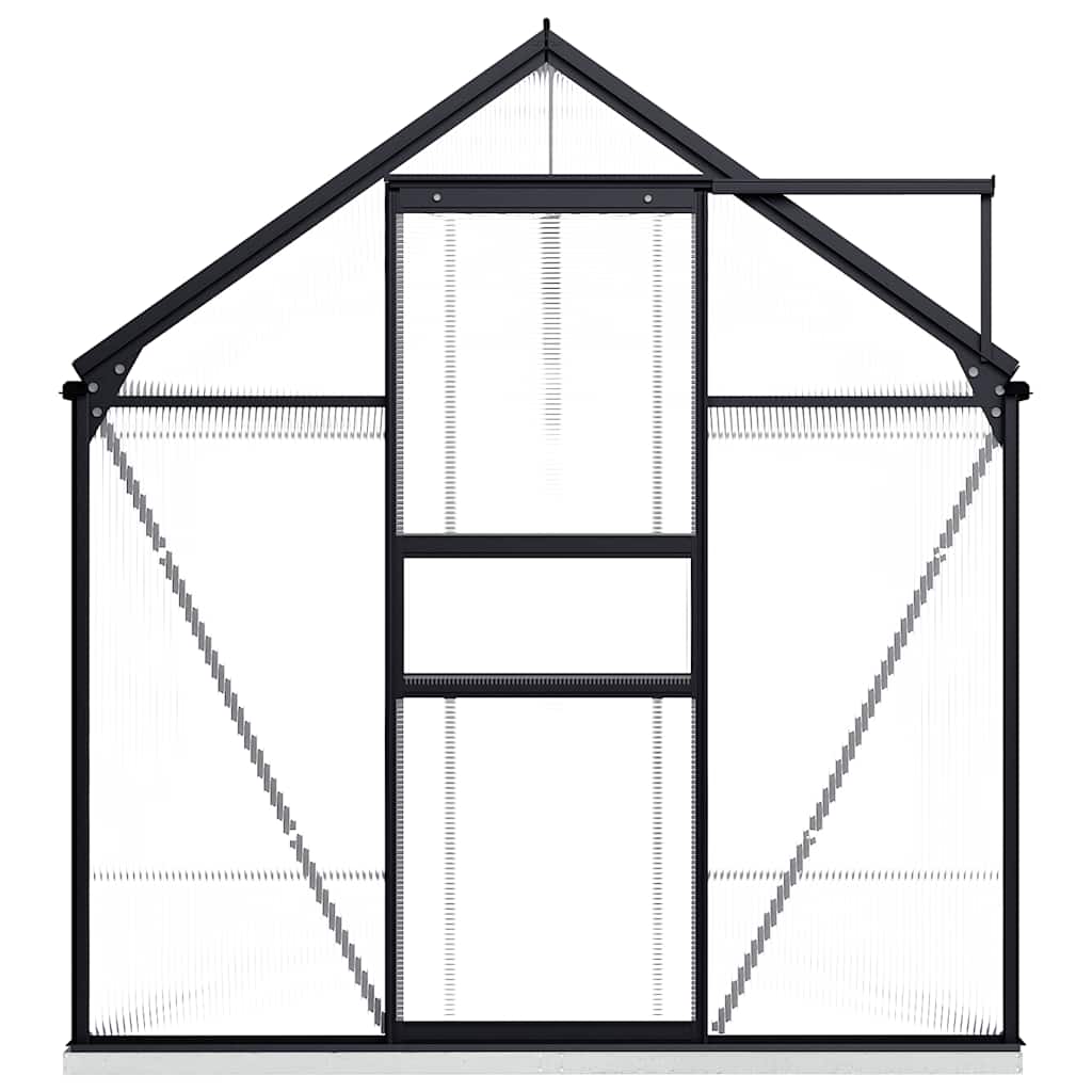 Gewächshaus mit Fundament Anthrazit Aluminium 3,61 m²
