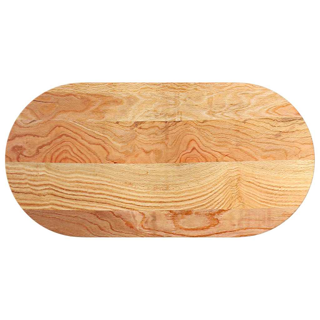 Tischplatte 80x40x2 cm Massivholz Eiche Oval