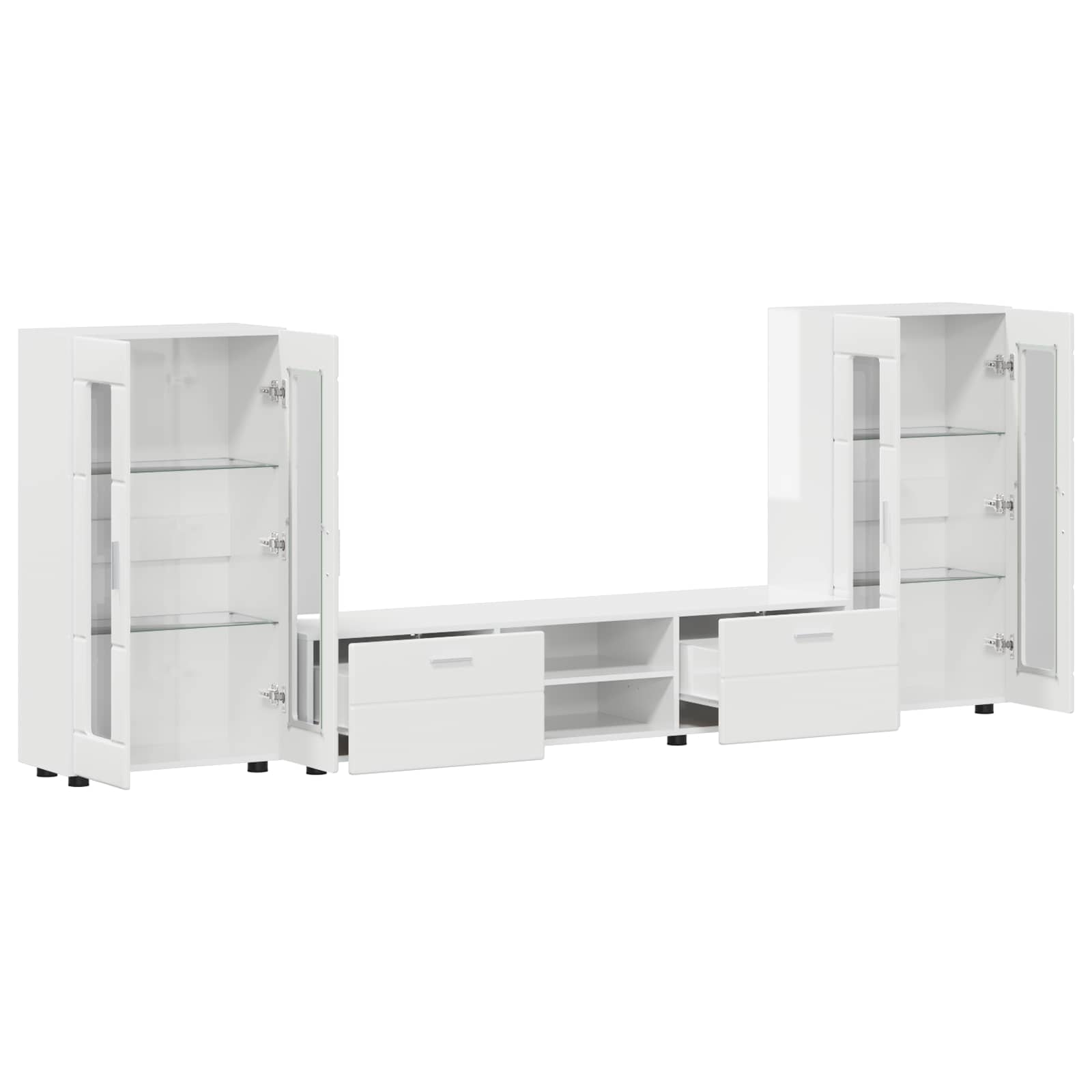 Highboard mit Regal FLORIN Weiß 60 x 35 x 182 cm Holzwerkstoff