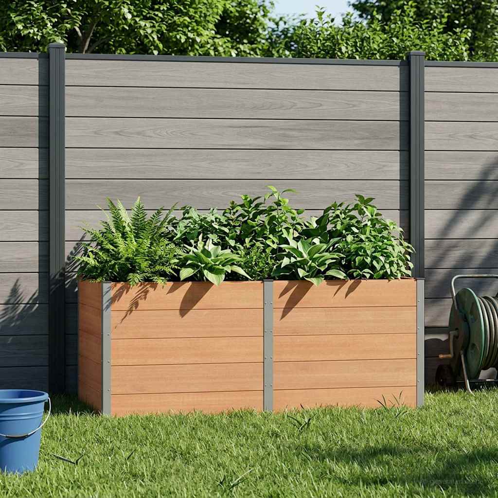 Garten-Hochbeet 200x50x54 cm WPC Grau