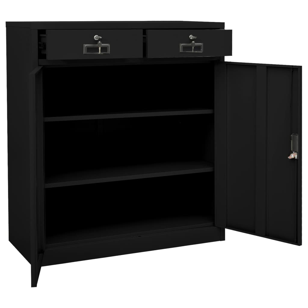 Büroschrank mit Pflanzkasten Anthrazit 90x40x125 cm Stahl
