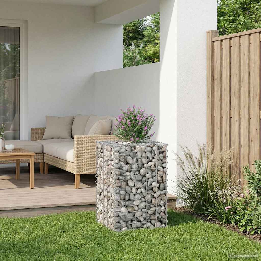 Gabionen Hochbeet 2 pcs Silber 260 x 60 x 55 cm