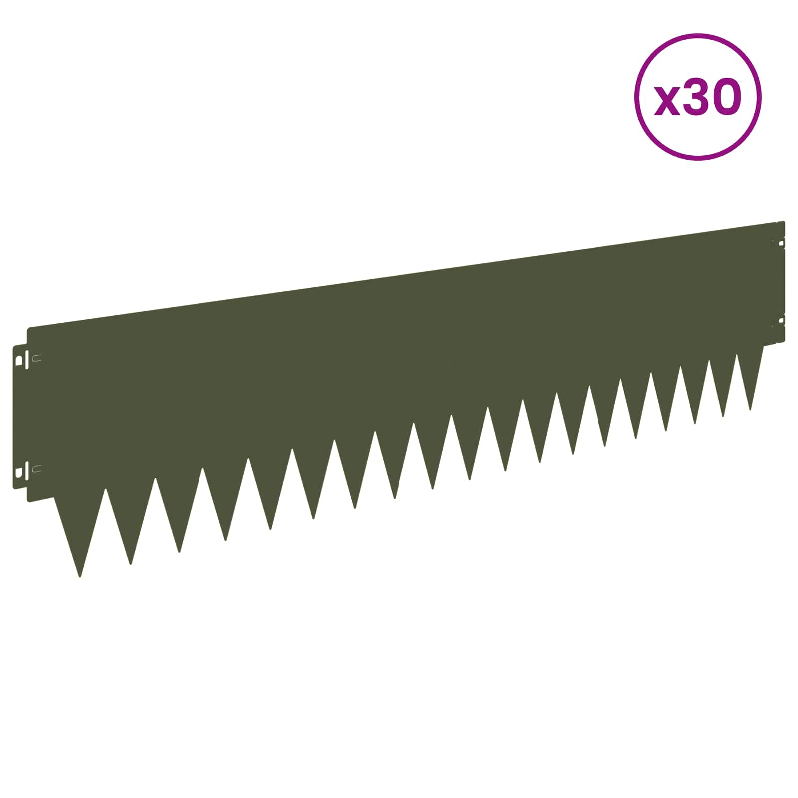 Raseneinfassung 10 pcs Länge Höhe 103 x 15 cm Stahl Schwarz