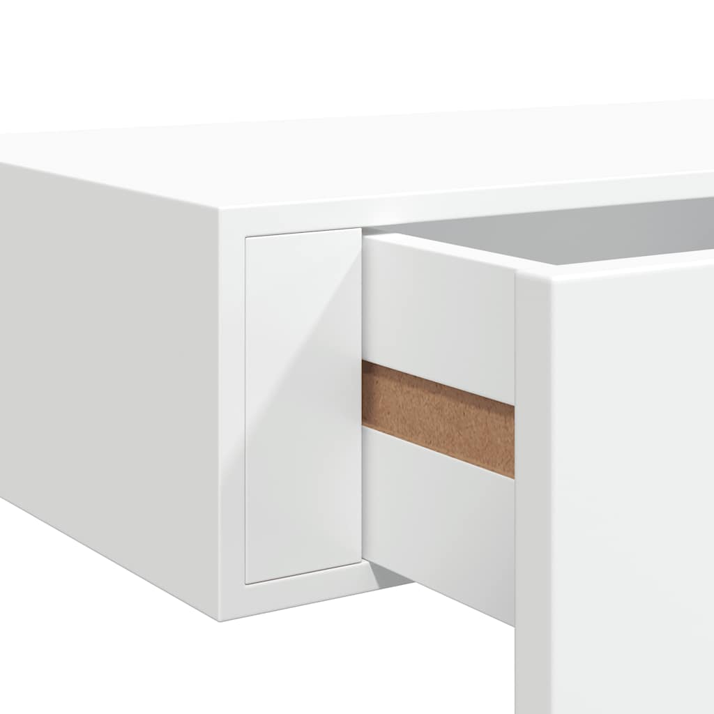Wandregal mit Schublade Weiß 40x23,5x10 cm MDF