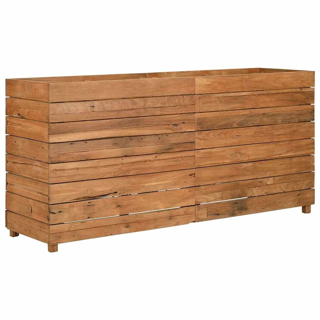 Hochbeet 100x40x72 cm Teak Altholz und Stahl