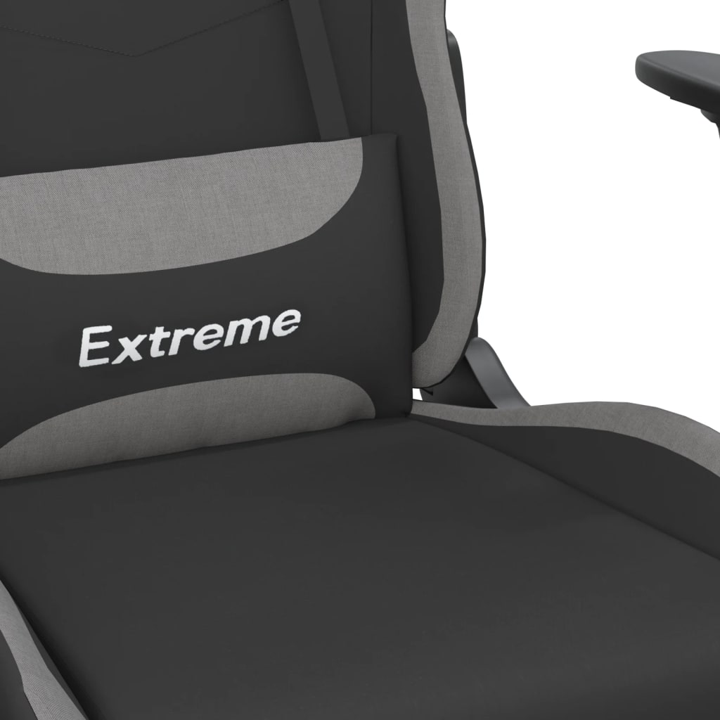 Gaming-Stuhl mit Massagefunktion Schwarz und Creme Stoff