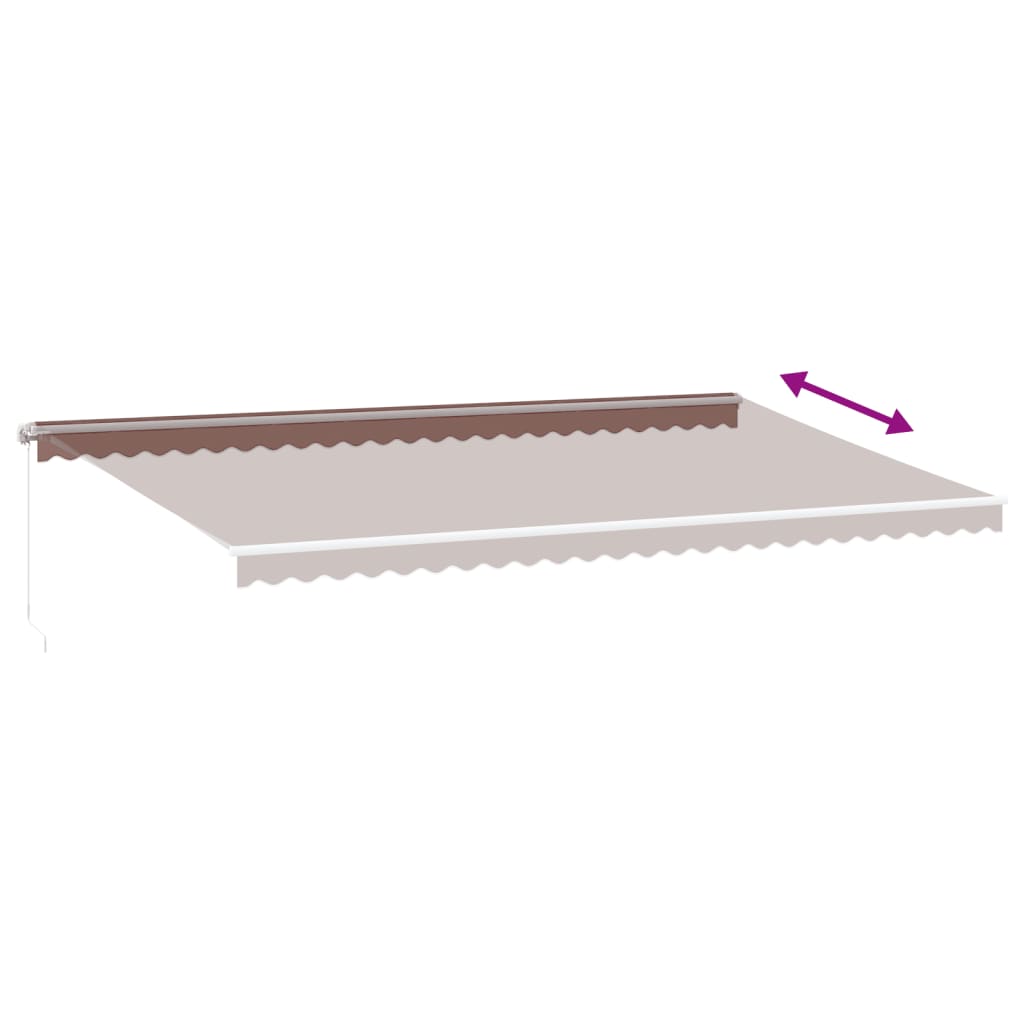 Markise Manuell Einziehbar mit LED 300x250 cm Blau und Weiß