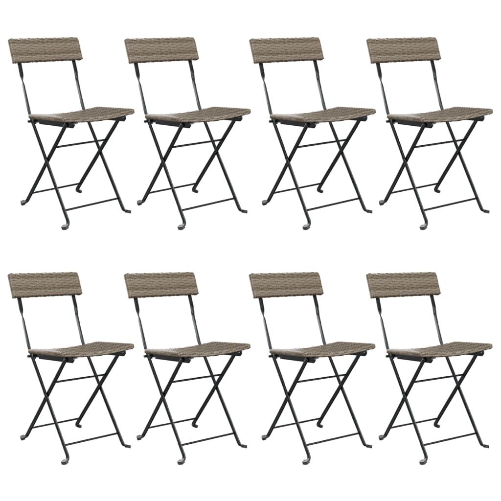 Bistrostühle 4 Stk. Klappbar Schwarz Poly Rattan und Stahl
