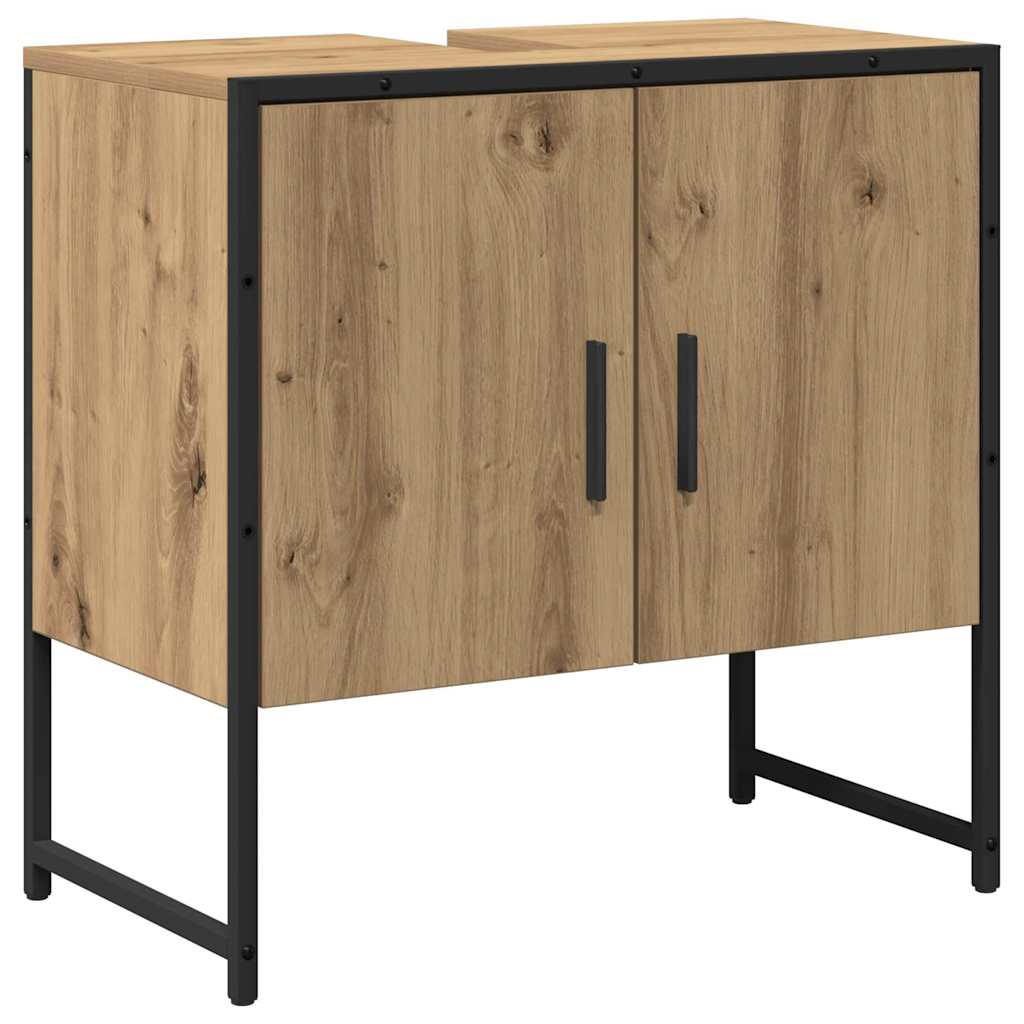 2-tlg. Badmöbel-Set Räuchereiche Holzwerkstoff