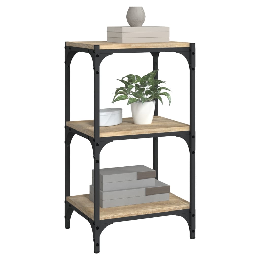 Bücherregal Schwarz 40x33x70,5 cm Holzwerkstoff und Stahl