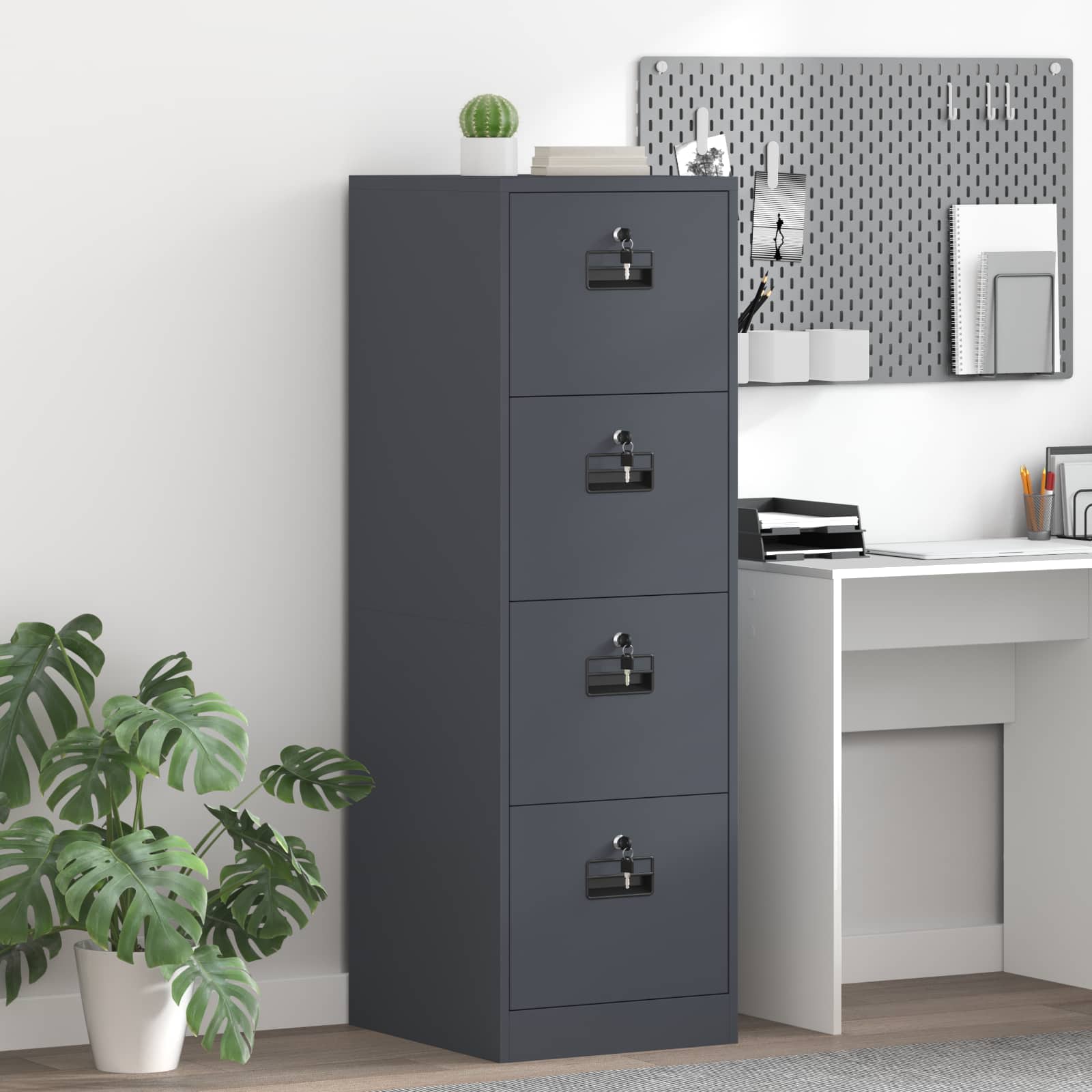 Aktenschrank 2 pcs Schwarz 44 x 50 x 139 cm Kaltgewalzter Stahl