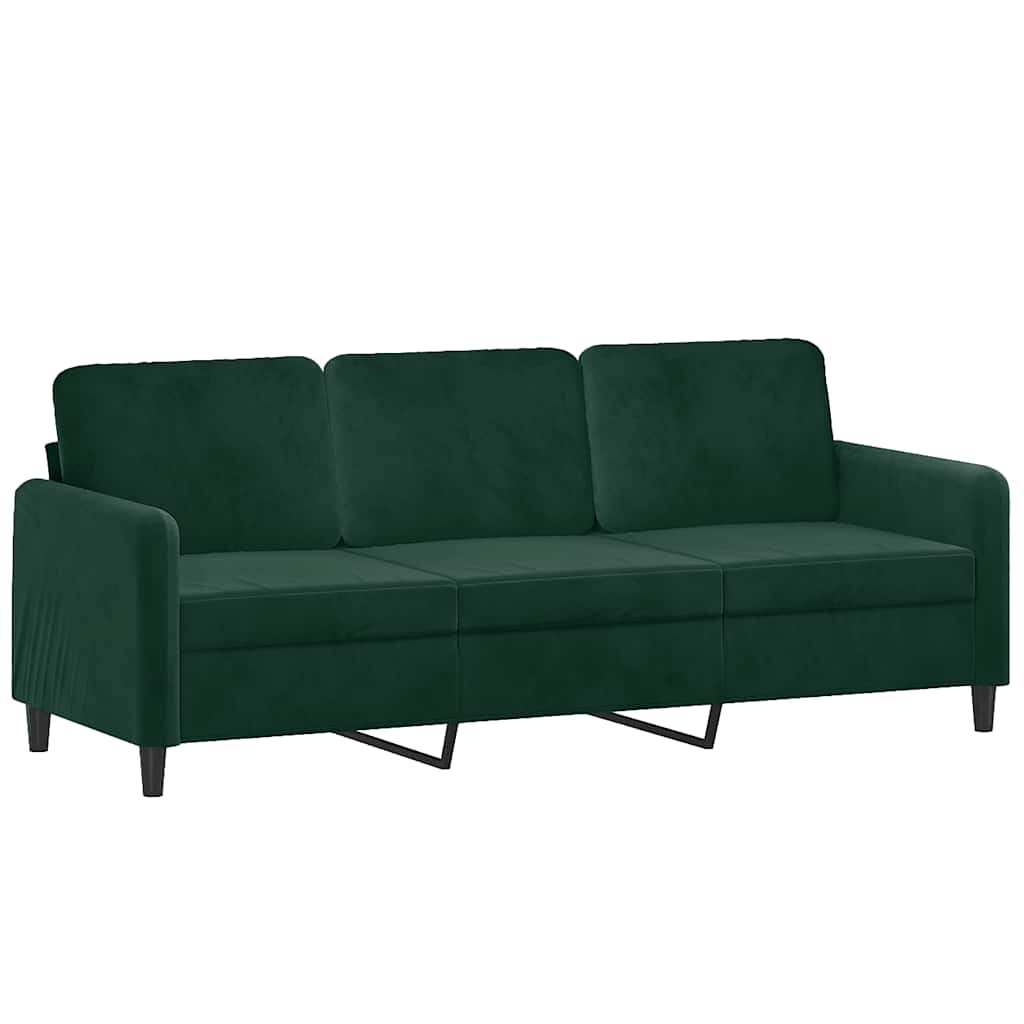 2-Sitzer-Sofa mit Zierkissen Dunkelgrün 120 cm Samt