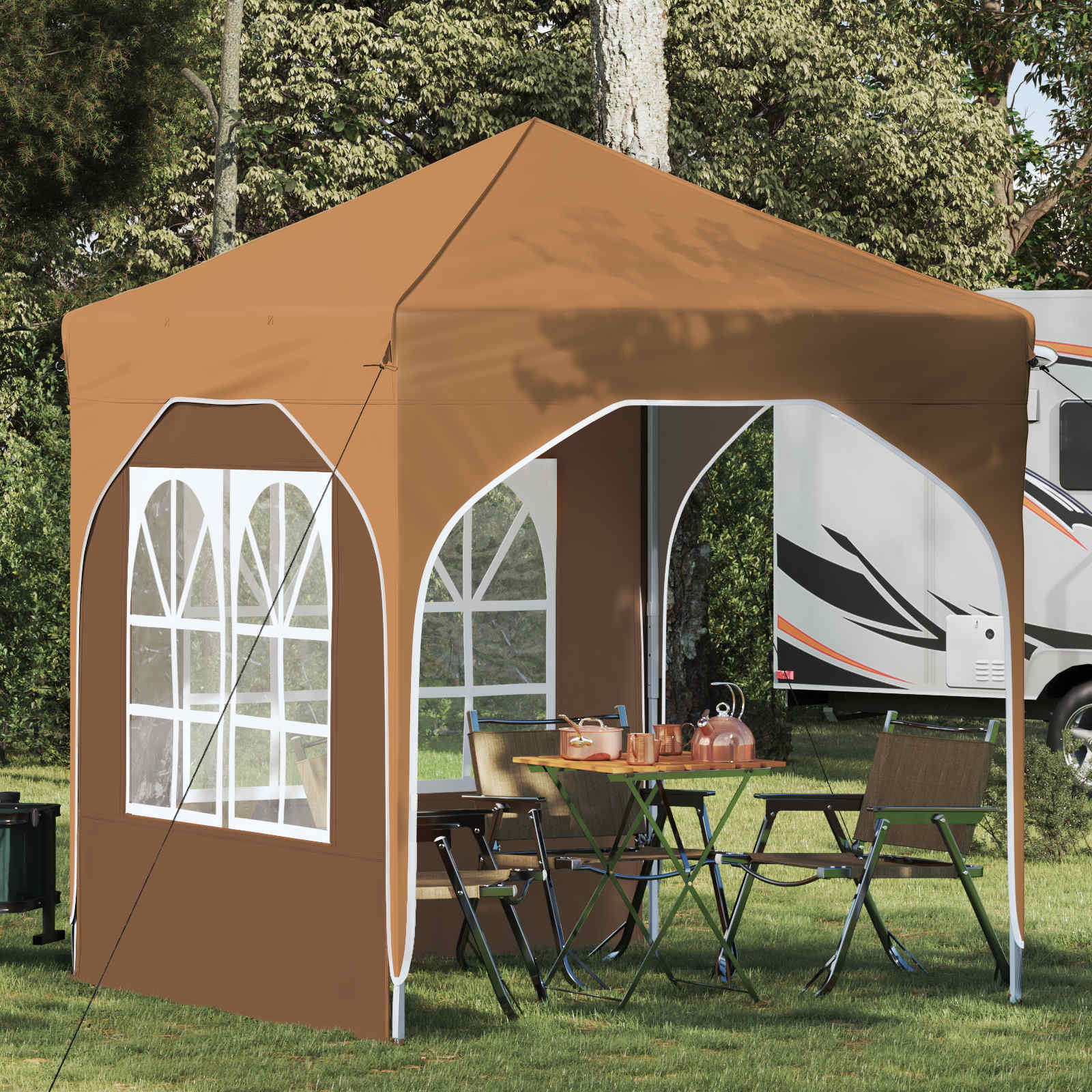 Pop-up Partyzelt 194 x 194 x 245 cm Creme
