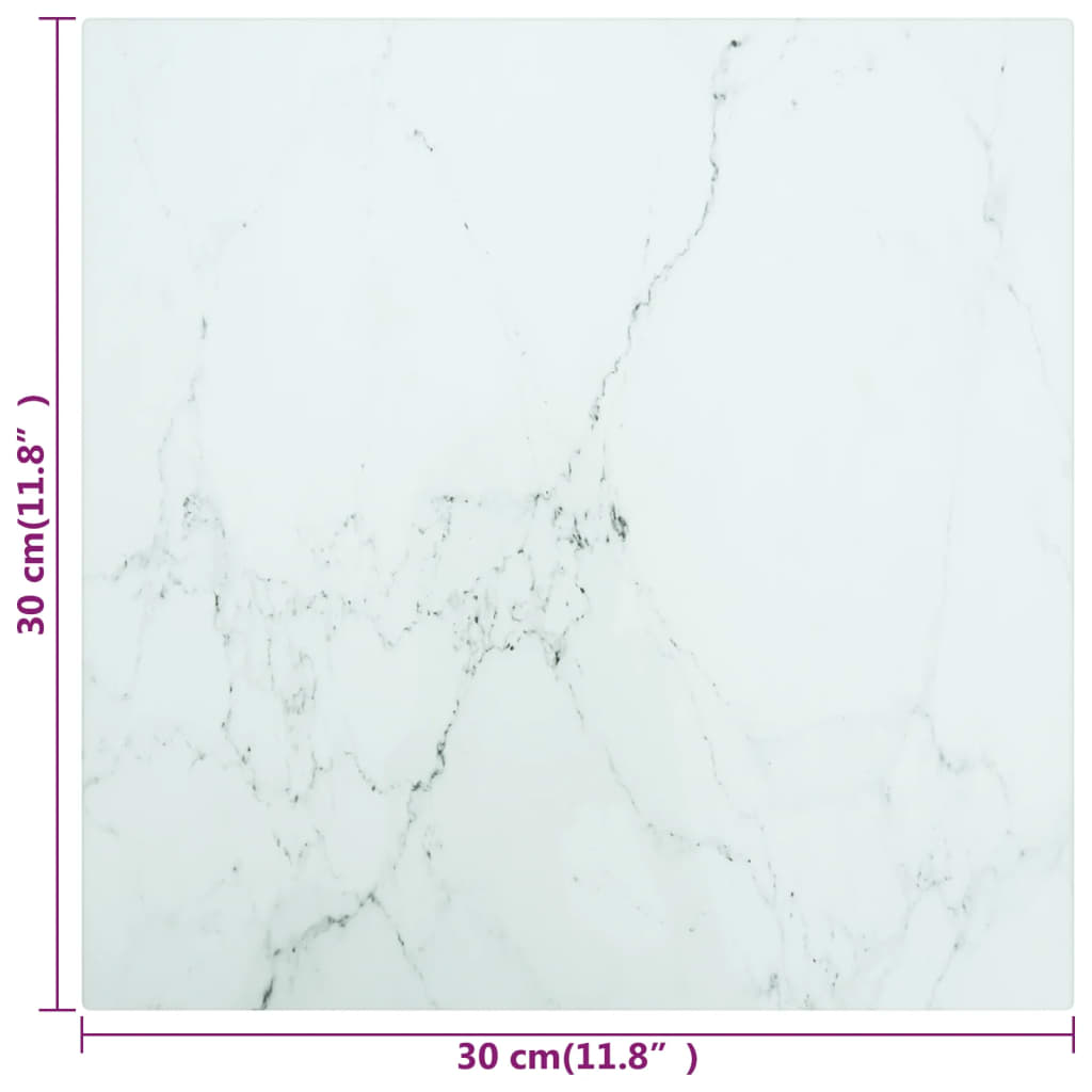 Tischplatte aus gehärtetem Glas quadratisch 700x700 mm