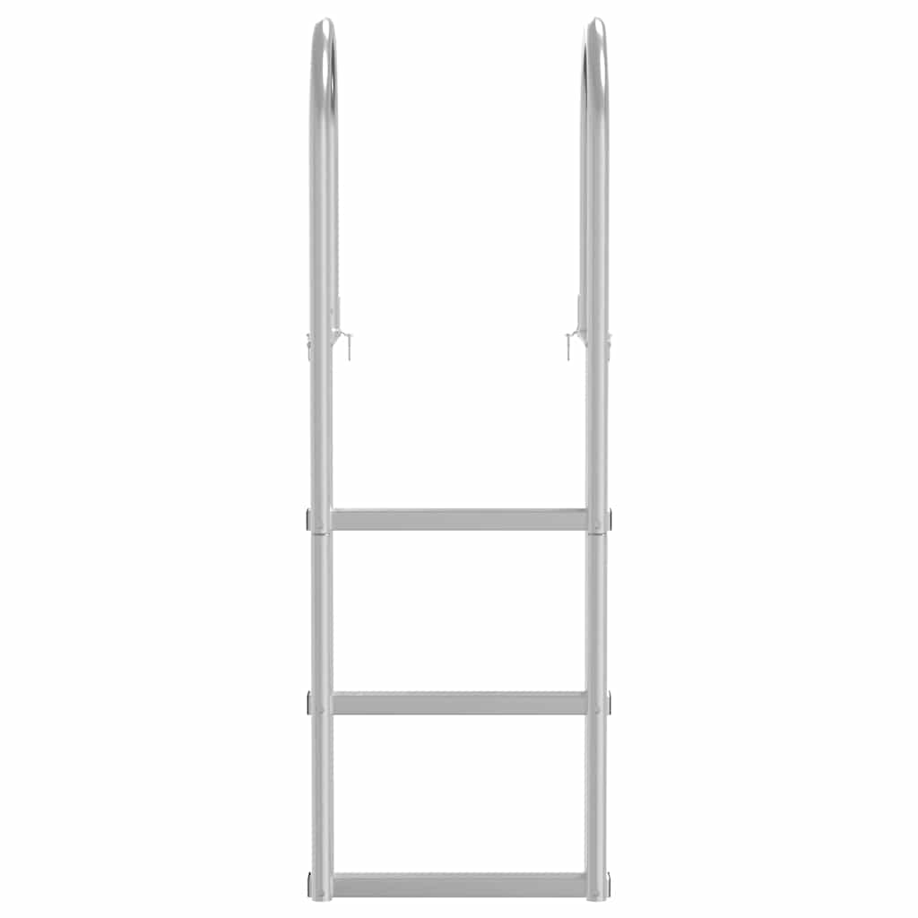 3-Stufen Dockleiter Silber 45 x 11,5 x 134 cm Aluminium