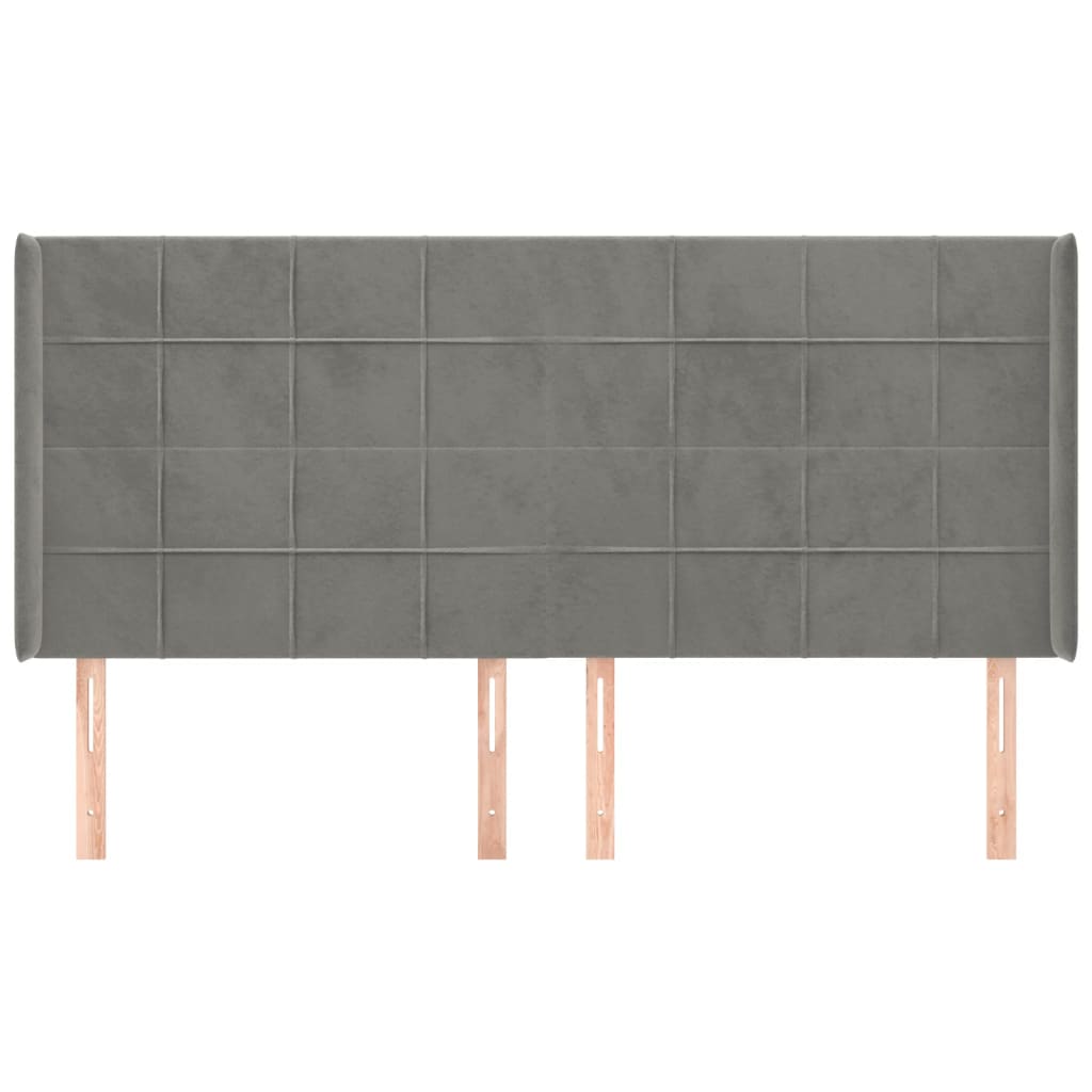Kopfteil mit Ohren Dunkelblau 93x16x78/88 cm Samt