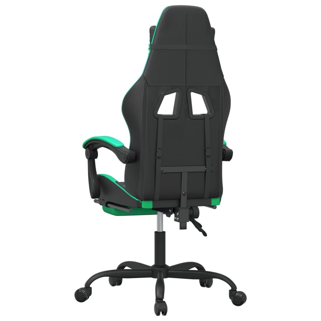 Gaming-Stuhl Drehbar Schwarz und Grün Kunstleder