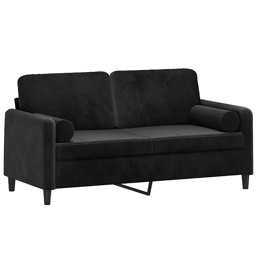 2-Sitzer-Sofa mit Zierkissen Dunkelgrün 120 cm Samt