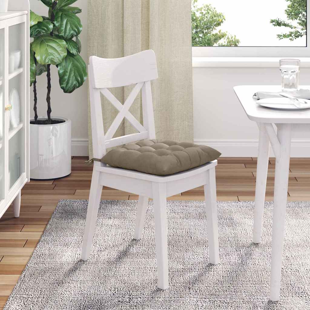 Sitzkissen 4 Stück Taupe 40 x 40 x 6 cm Mikrofaser