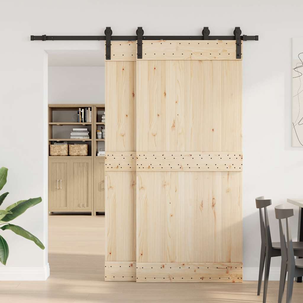 Schiebetürbeschlag-Set 183 cm Stahl Schwarz