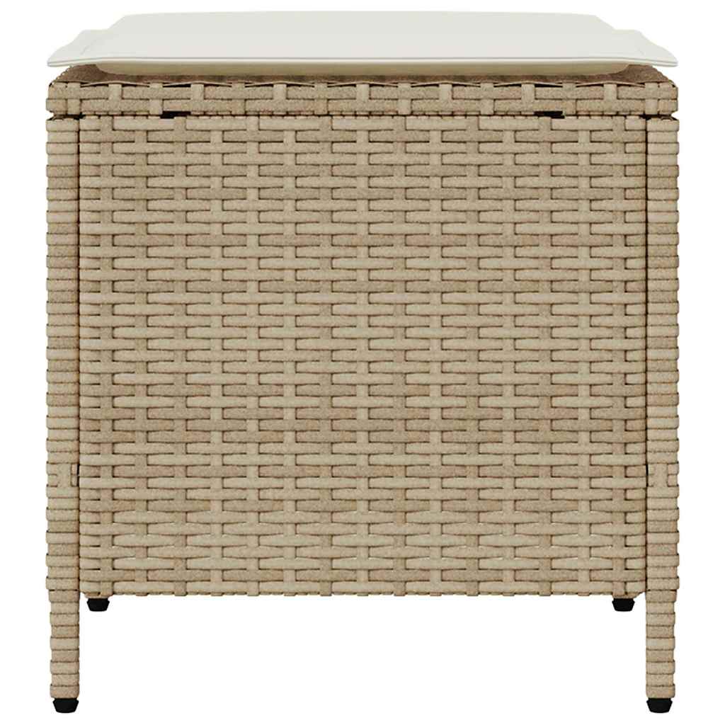 4-tlg. Garten-Sofagarnitur mit Kissen Schwarz Poly Rattan