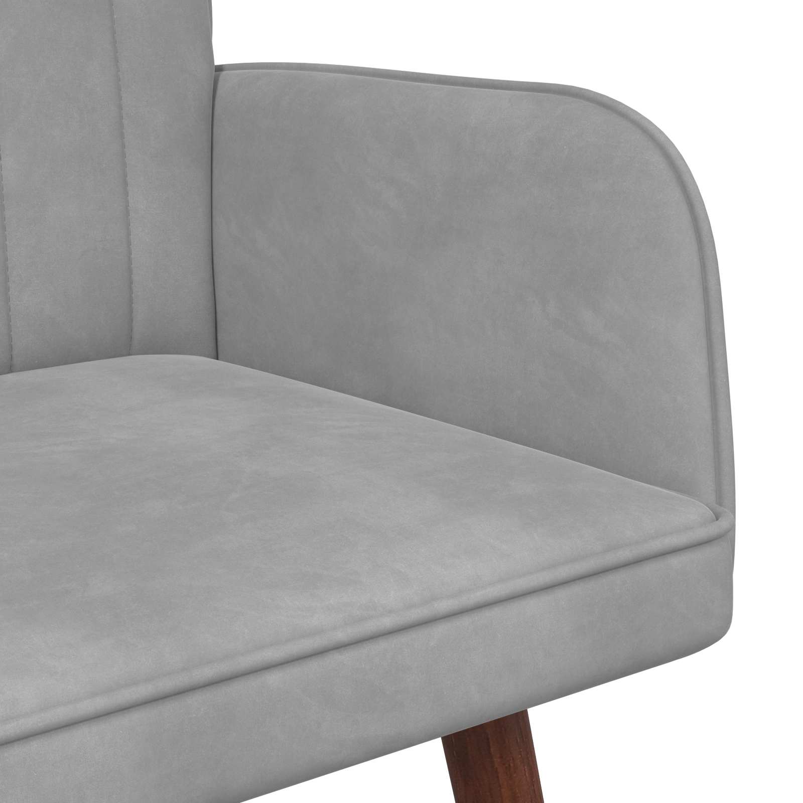 2-Sitzer Sofa Hellgrau 115 x 61 x 87 cm Samt (V)