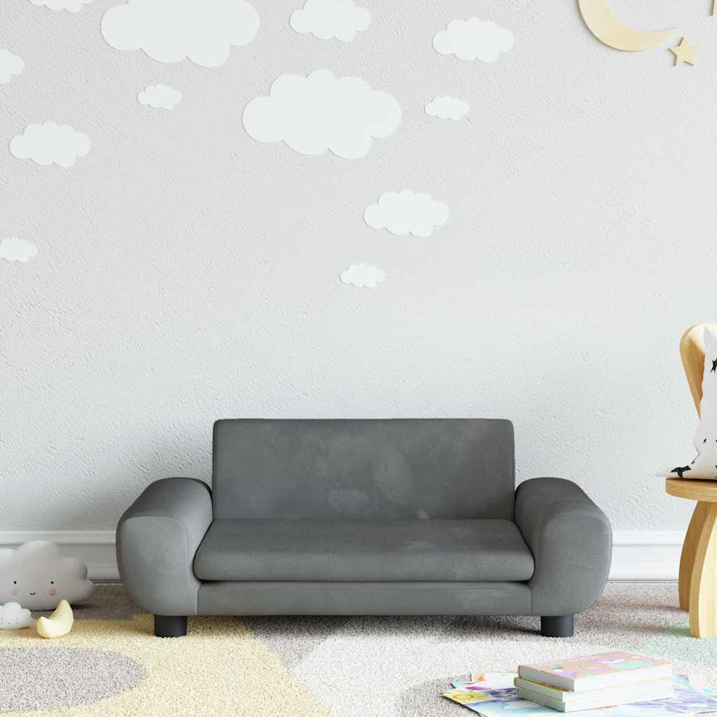 Kindersofa Blau 100x54x33 cm Samt