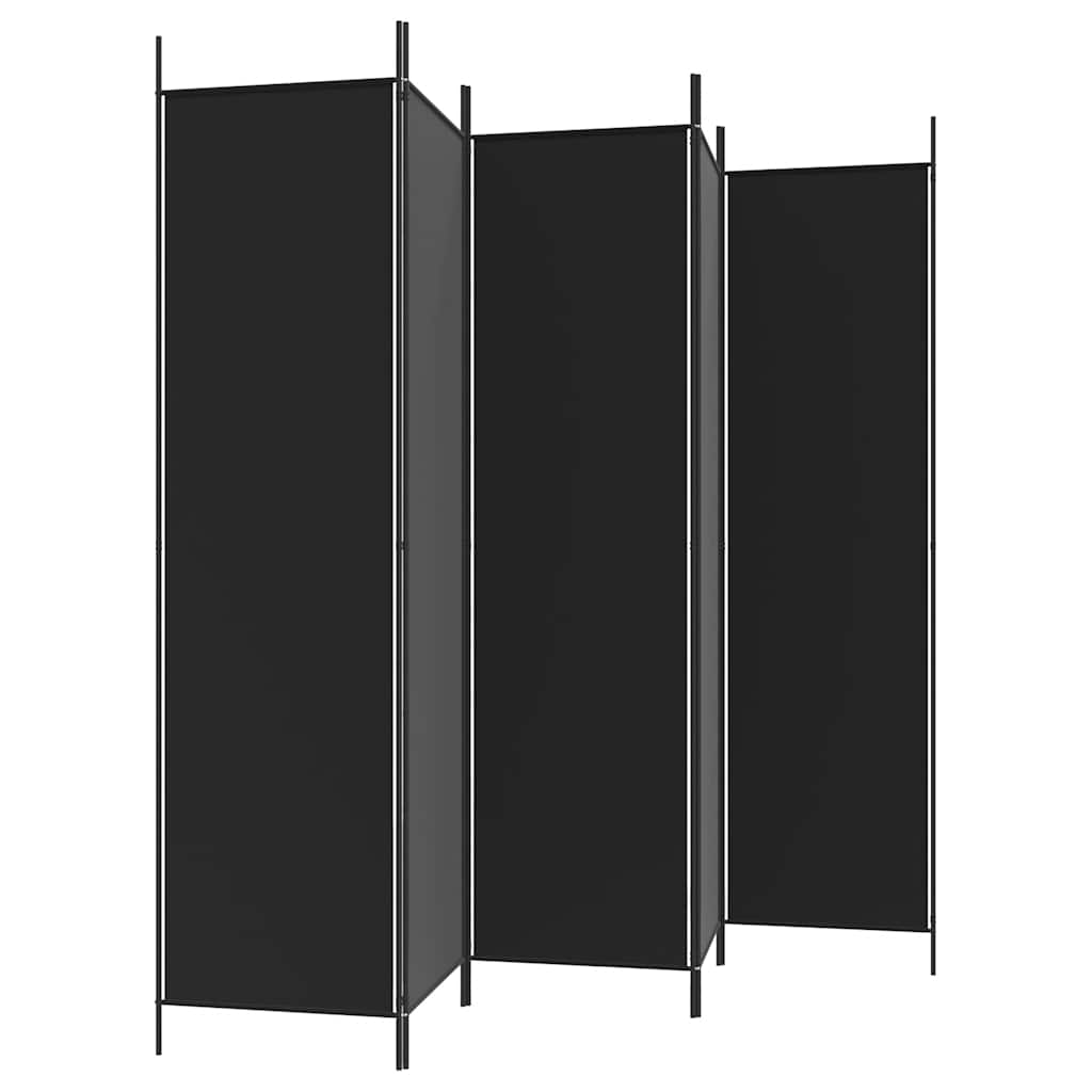 3-tlg. Paravent Schwarz 150x200 cm Stoff
