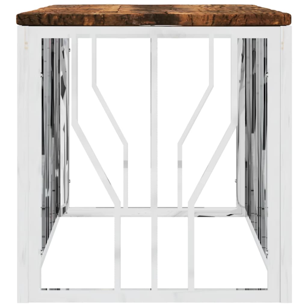 Couchtisch 110x45x45 cm Edelstahl und Glas